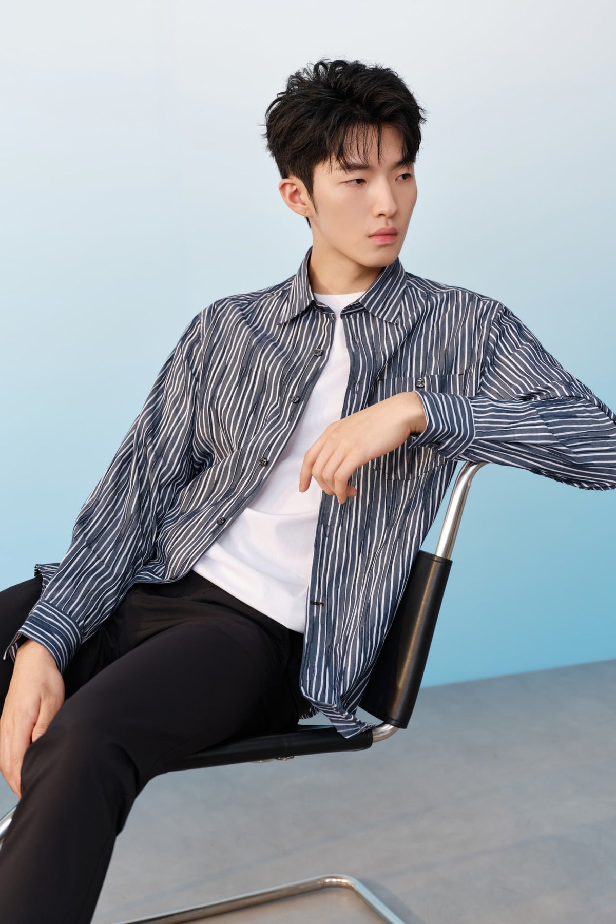 G2000 Shirts Cotton Blend Stretch Stripe Comfort Fit Long Sleeve Casual Shirt