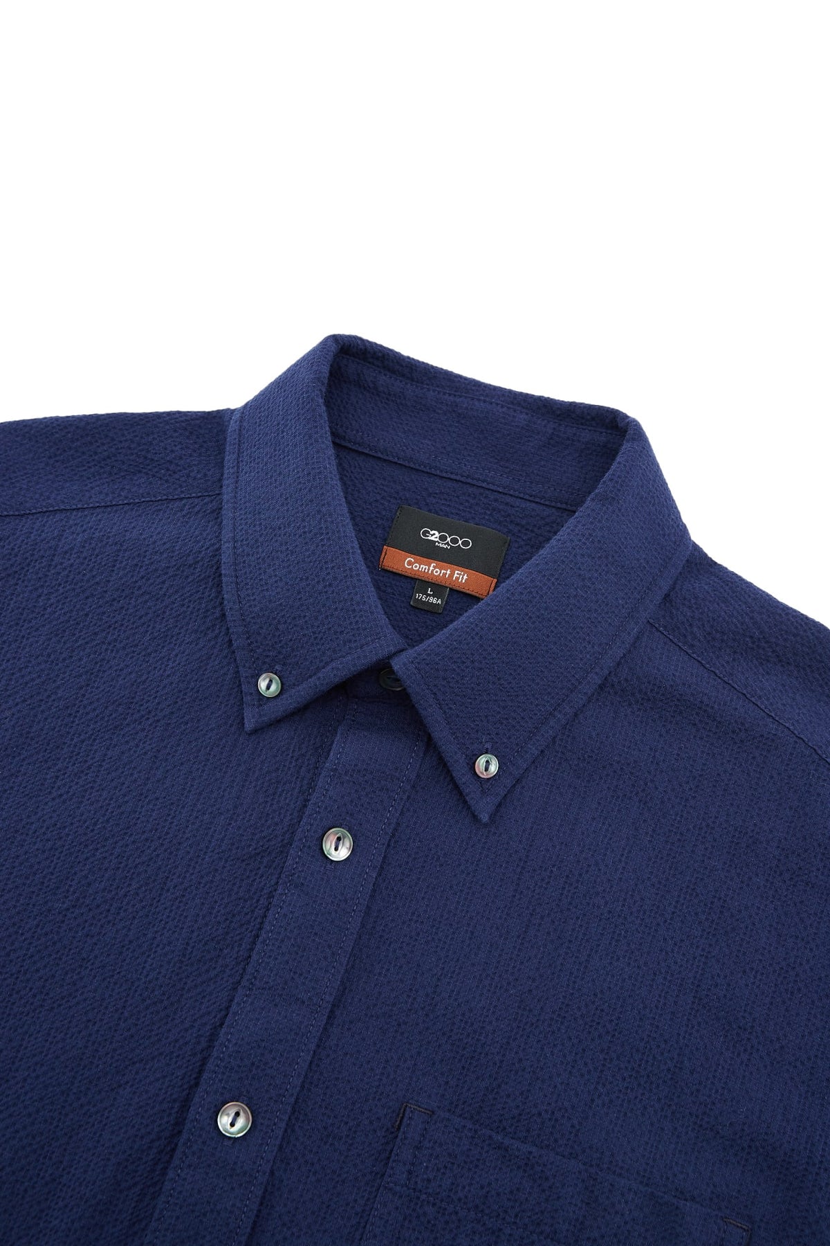G2000 - Shirts - Cotton Stretch Seersucker Comfort Fit Long Sleeve Casual Shirt