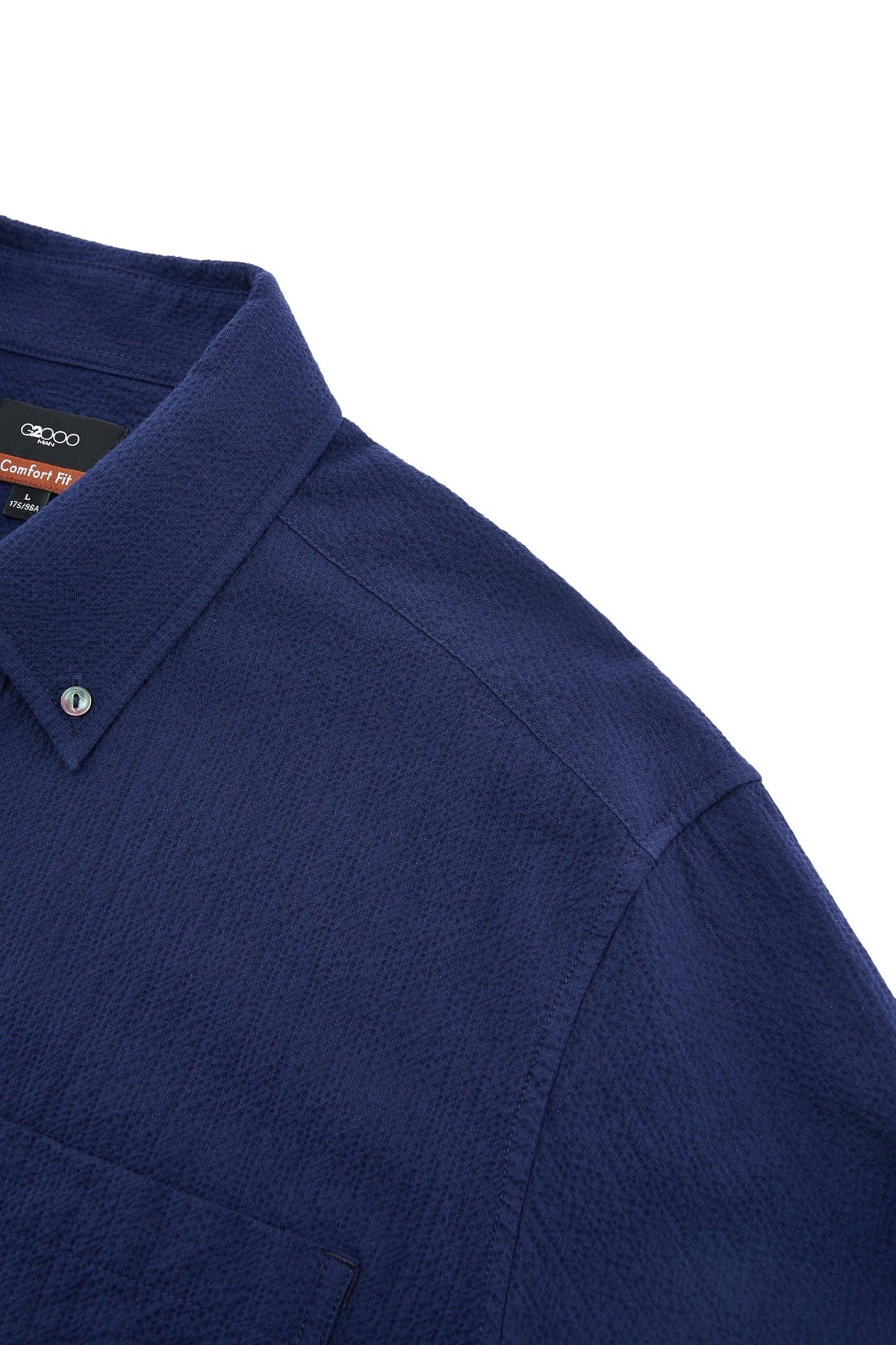 G2000 - Shirts - Cotton Stretch Seersucker Comfort Fit Long Sleeve Casual Shirt