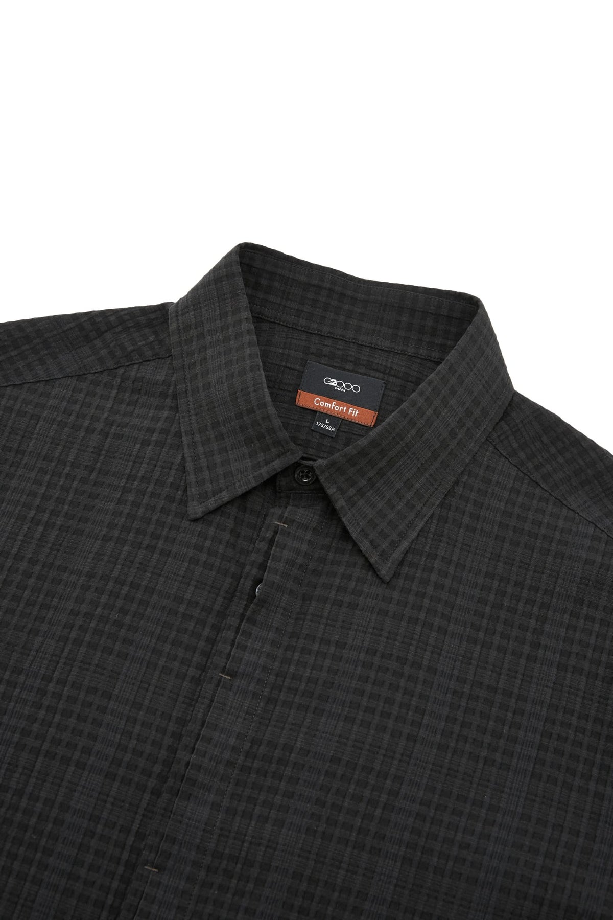 G2000 - Shirts - Seersucker Check Comfort Fit Long Sleeve Casual Shirt