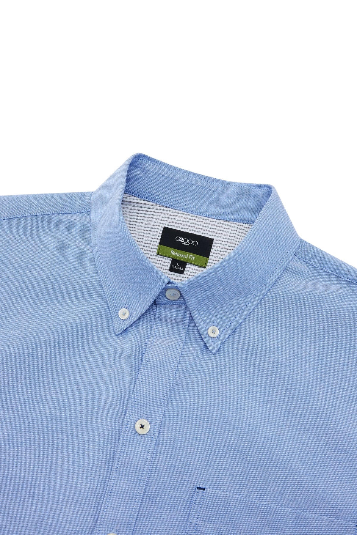 G2000 - Shirts - Wrinkle Free Cotton Oxford Relax Fit Short Sleeve Casual Shirt