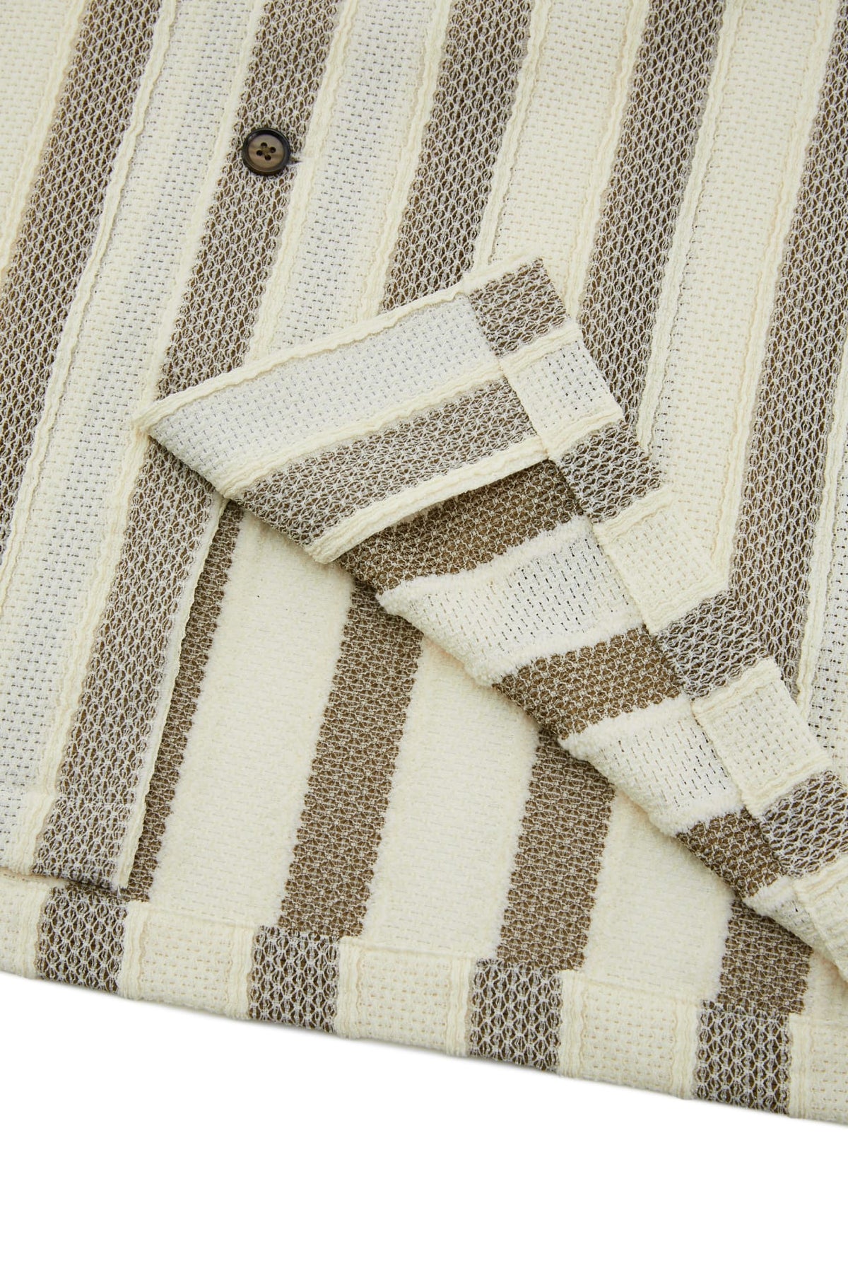 G2000 - Shirts - Poly Knit Stripe Crochet Relax Fit Short Sleeve Casual Shirt