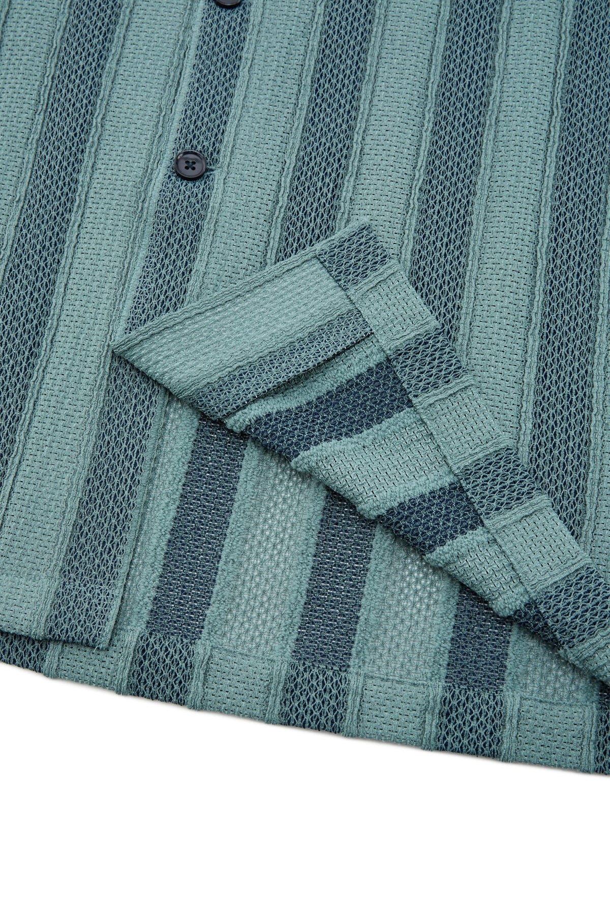 G2000 - Shirts - Poly Knit Stripe Crochet Relax Fit Short Sleeve Casual Shirt