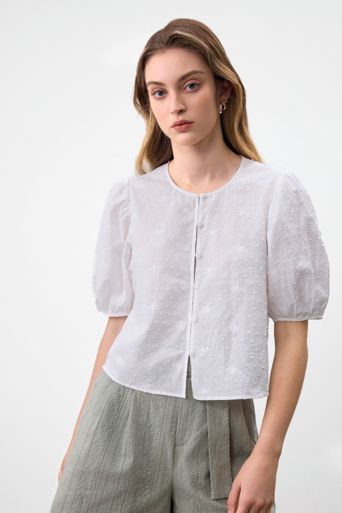G2000 Blouses Embroidery Lace Regular Fit Blouse Star White Regular