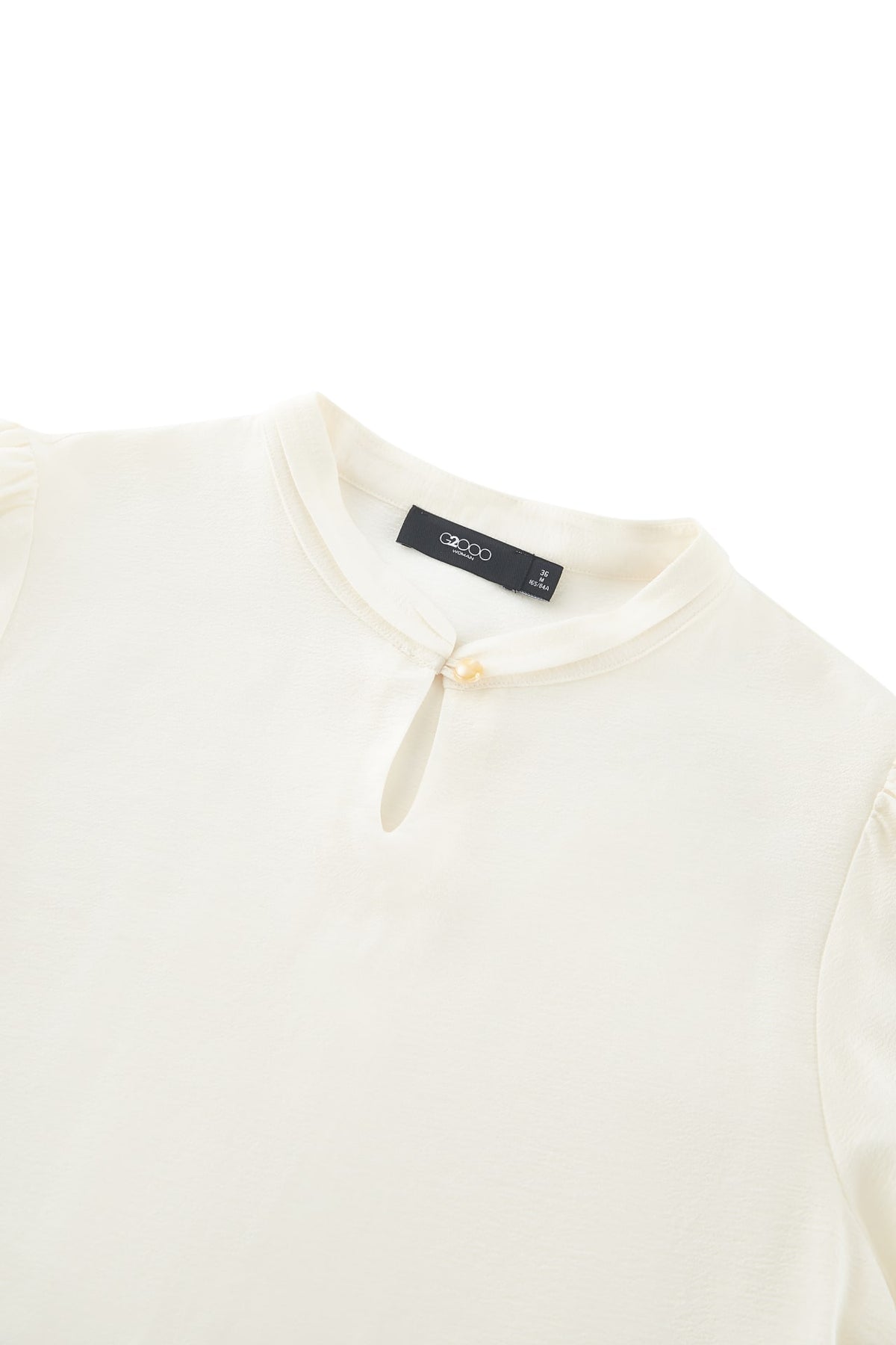 G2000 - Blouses - Pleated Detail Stand Collar Regualr Fit Blouse