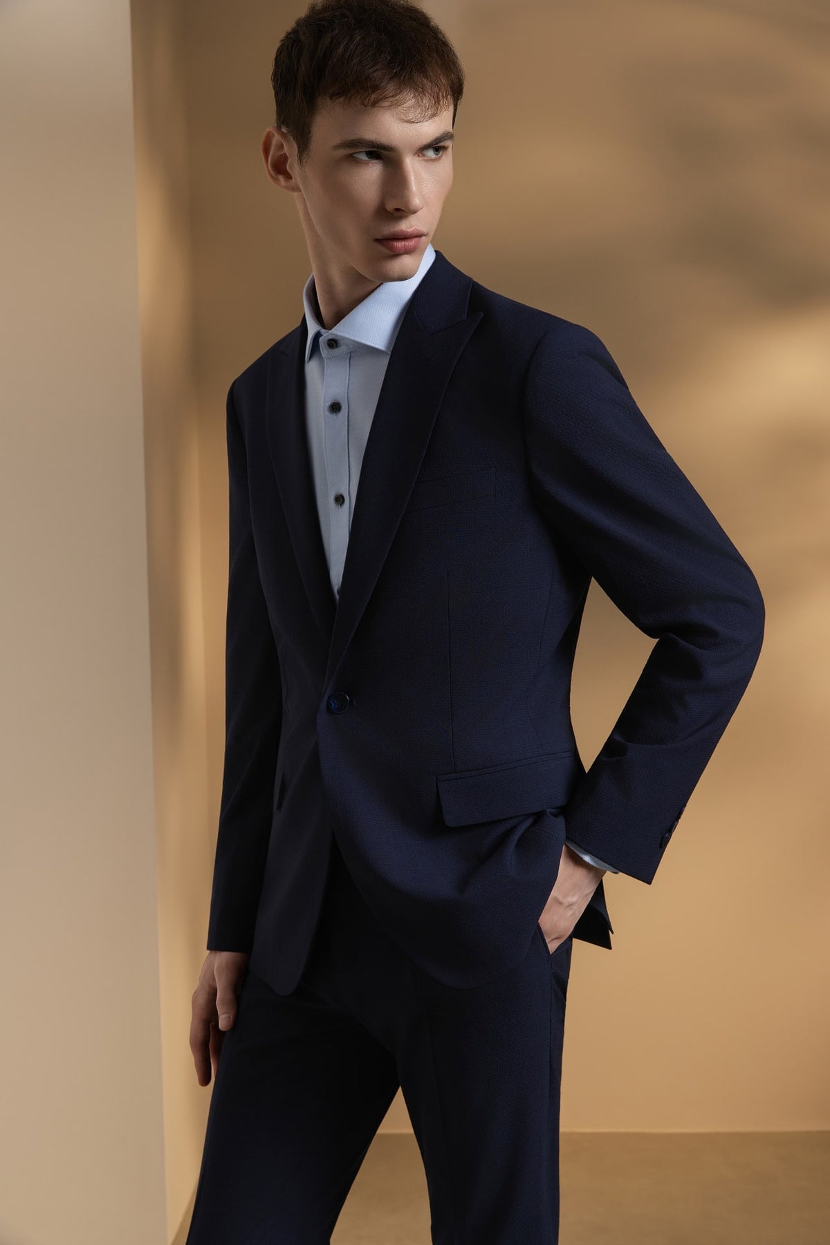 Seersucker Slim Fit Suit Blazer