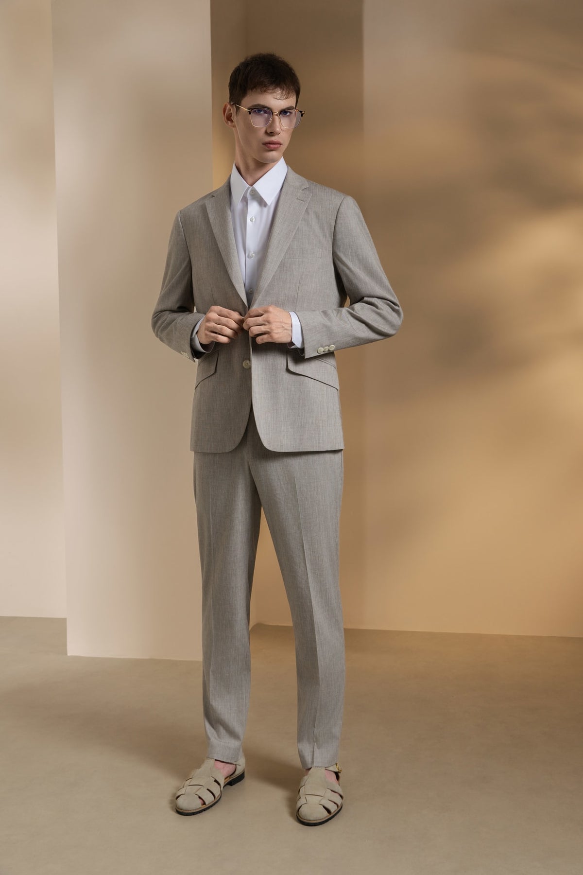 G2000 - Suits - Linen Blend Texture Smart Fit Suit Blazer