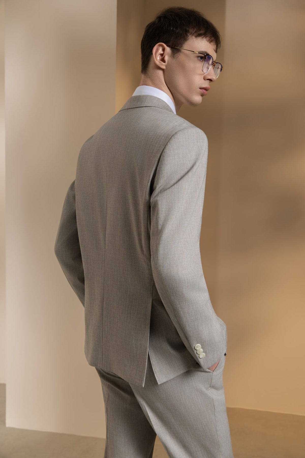 G2000 - Suits - Linen Blend Texture Smart Fit Suit Blazer