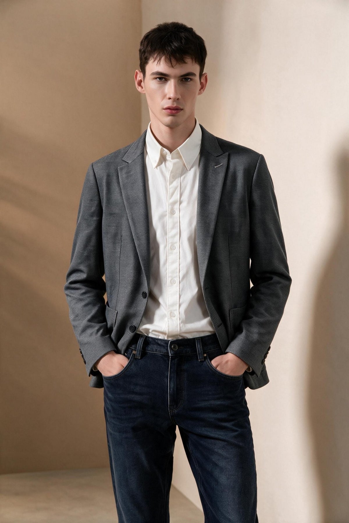 G2000 - Suits - Jacquard Smart Fit Casual Blazer - Black Ink - Smart