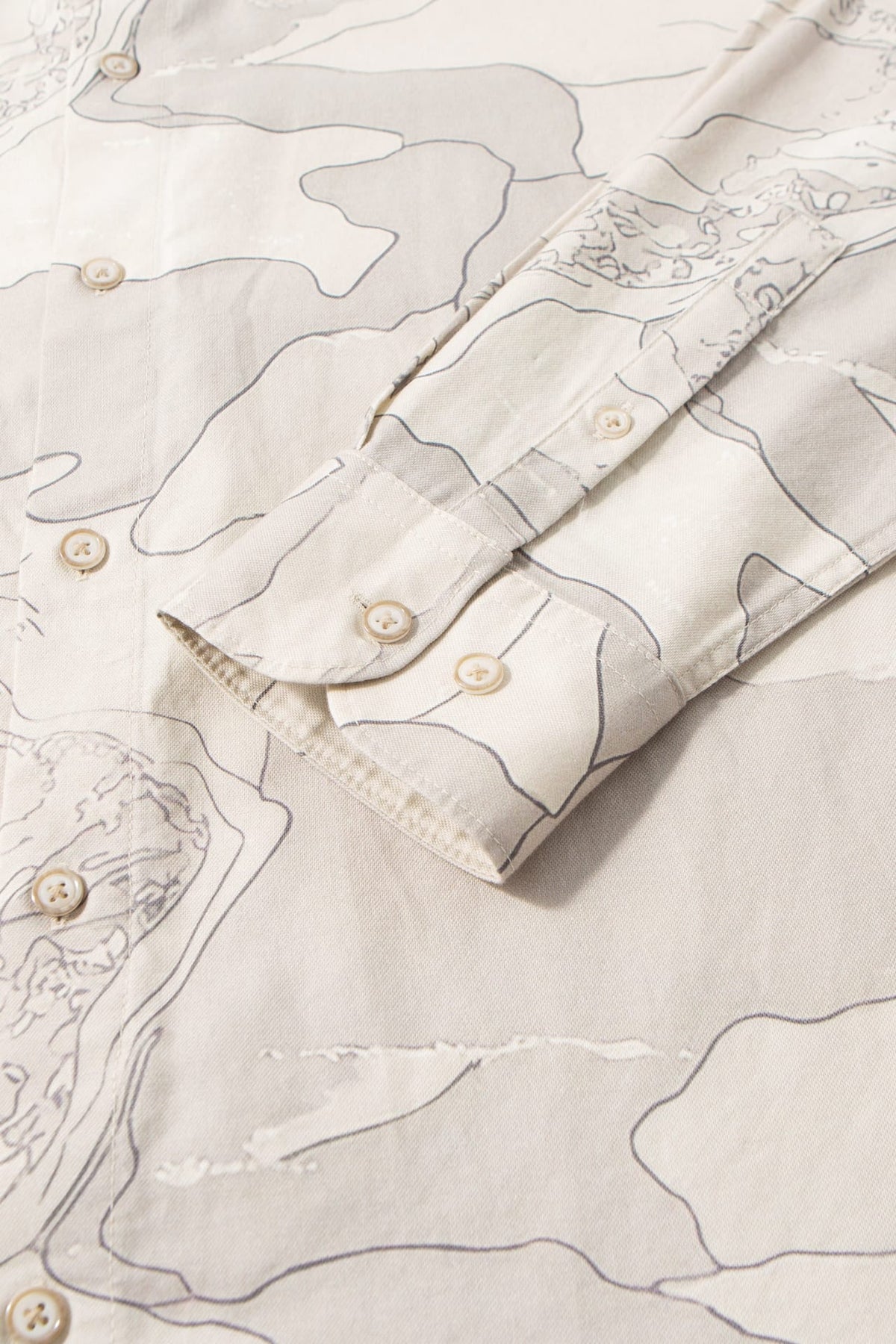 G2000 - Shirts - Non-Iron Pure Cotton Topographic Map Print Relax Fit Long Sleeve Casual Shirt