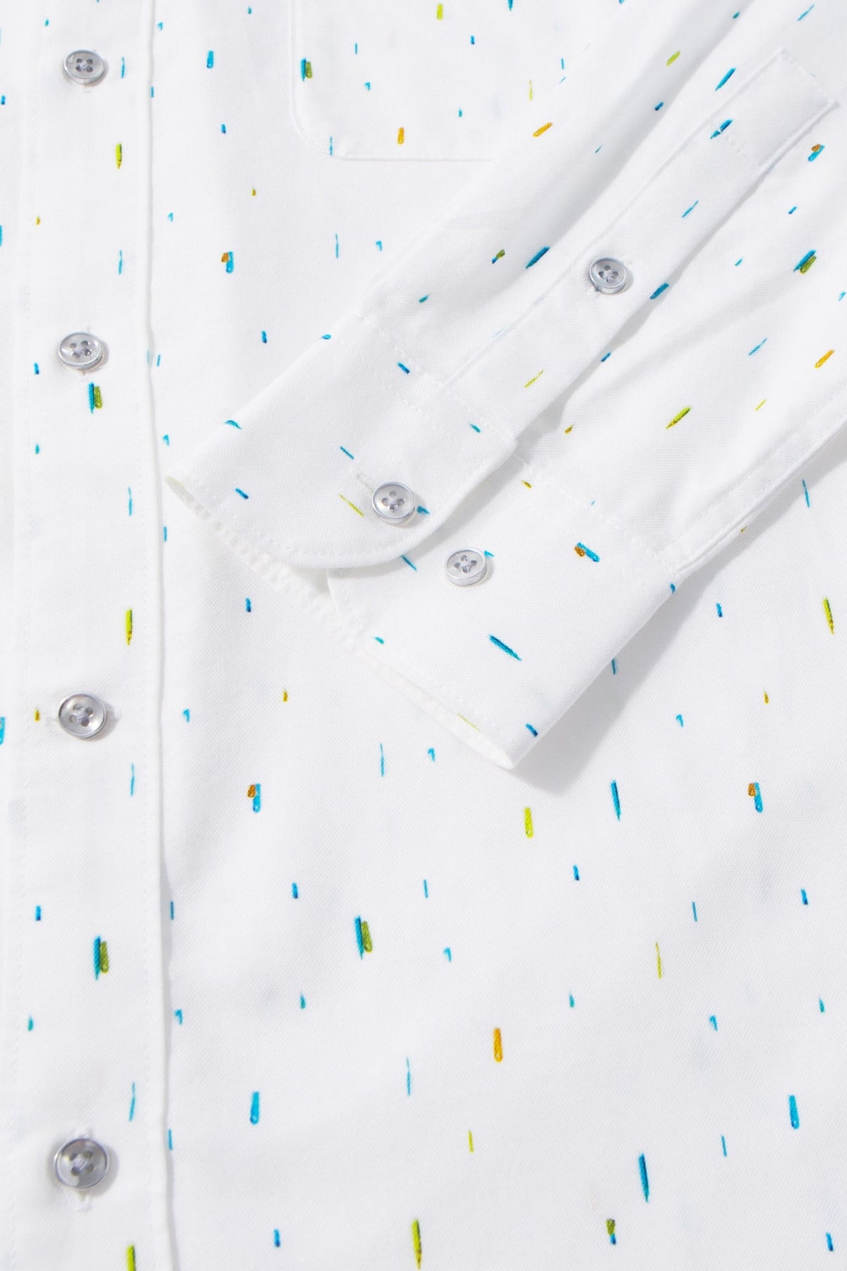 G2000 - Shirts - Non-Iron Pure Cotton Dotted Dash Print Comfort Fit Long Sleeve Casual Shirt