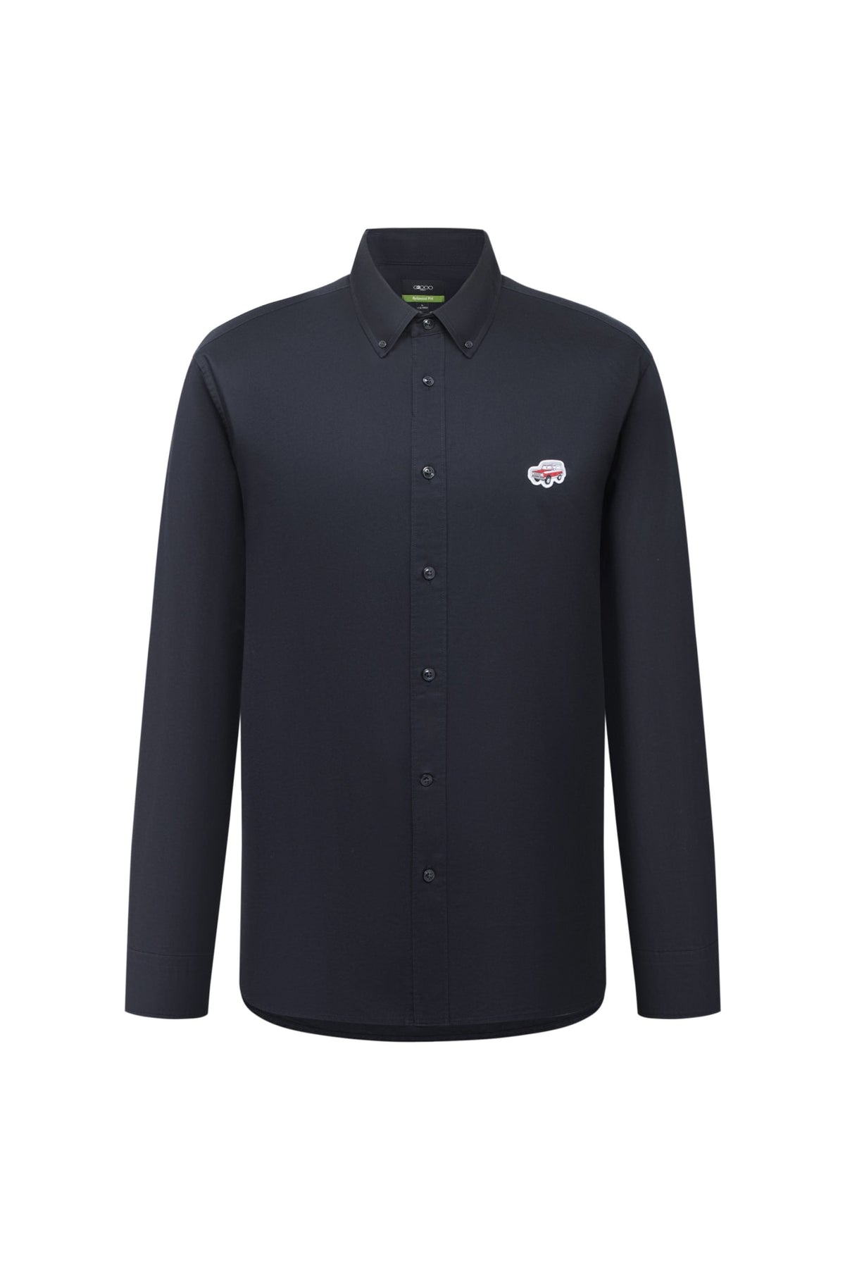 Pure Cotton Oxford Relax Fit Long Sleeve Casual Shirt with Logo