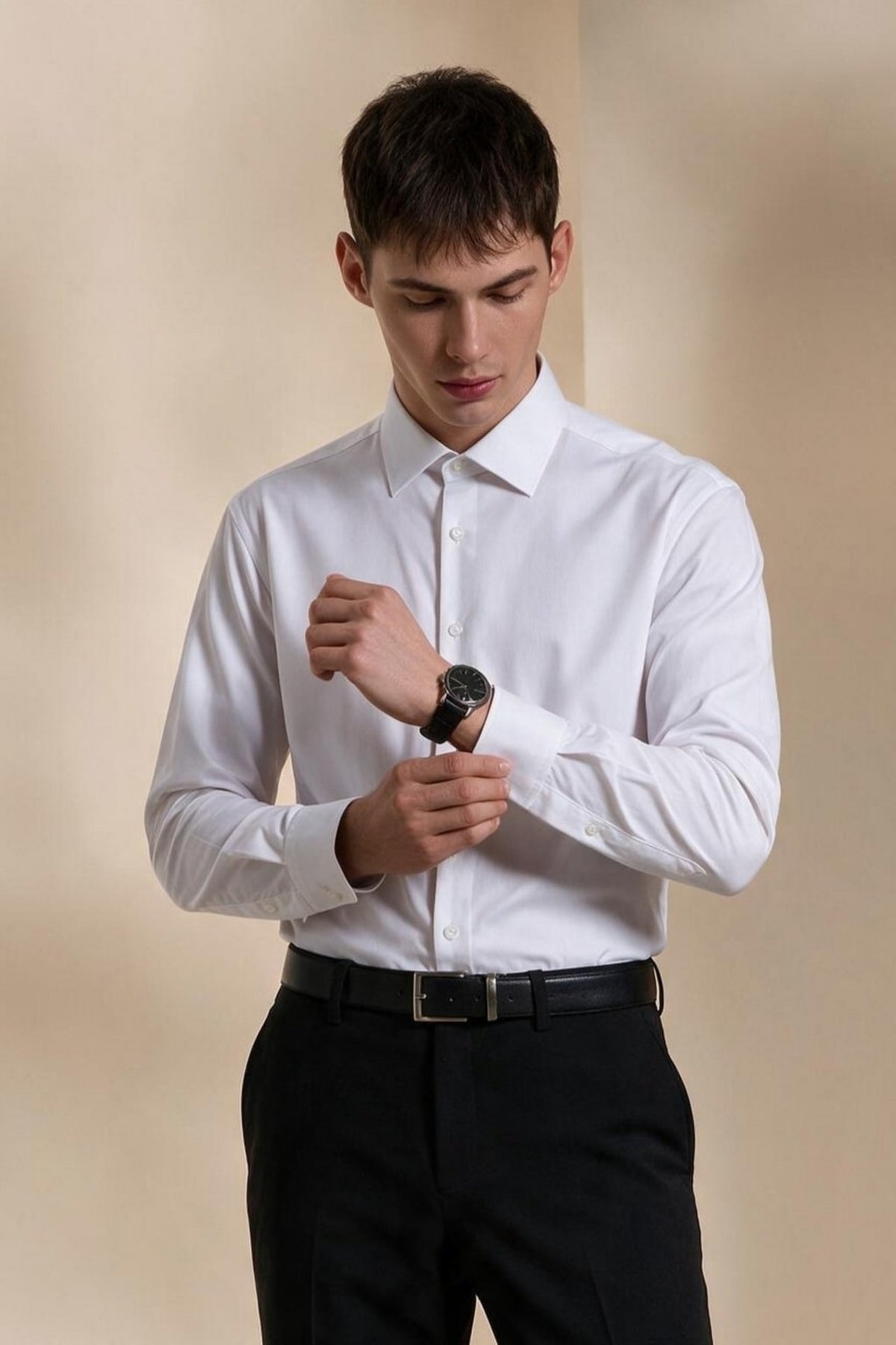 G2000 - Shirts - Easy Ironing Silky Touch Stretch Poplin Smart Fit Long Sleeve Shirt - Smart - White