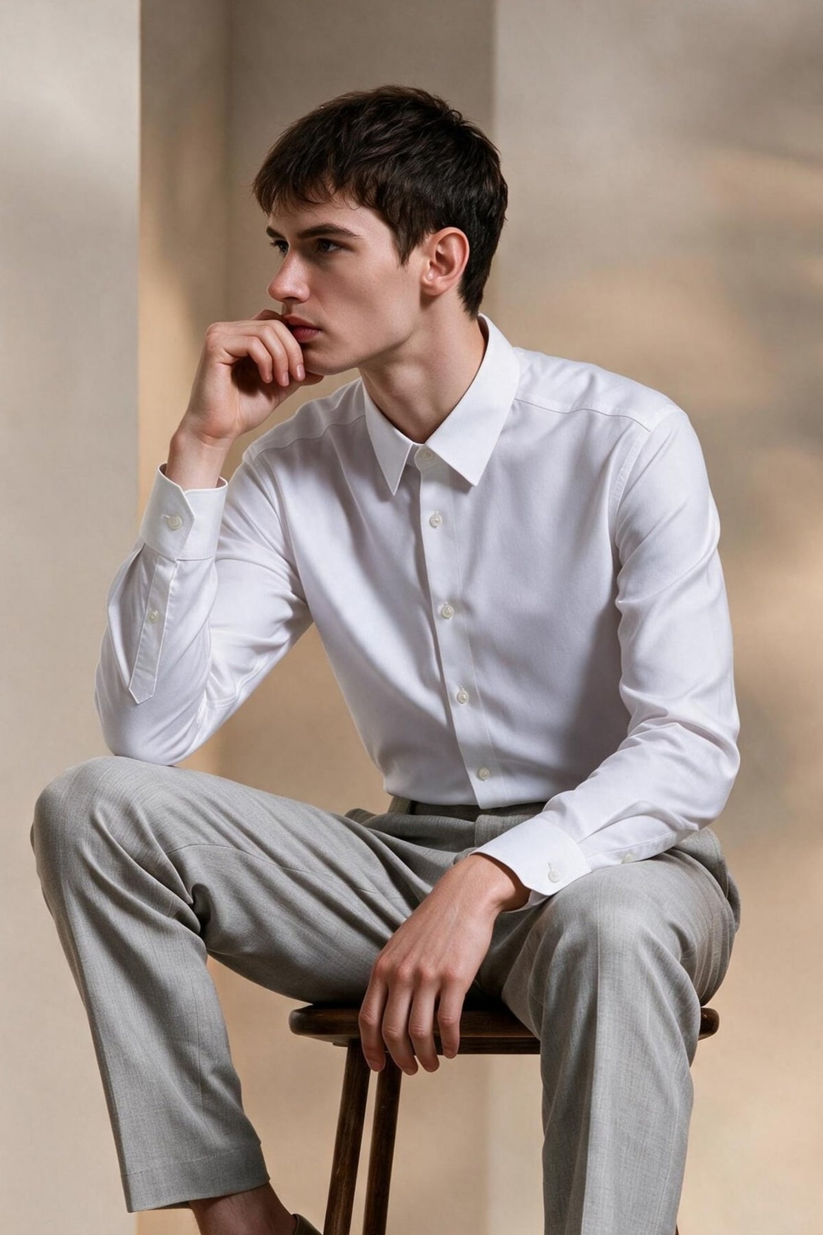 G2000 - Shirts - Non-Iron Cotton Stretch Oxford Smart Fit Long Sleeve Shirt - Smart - White
