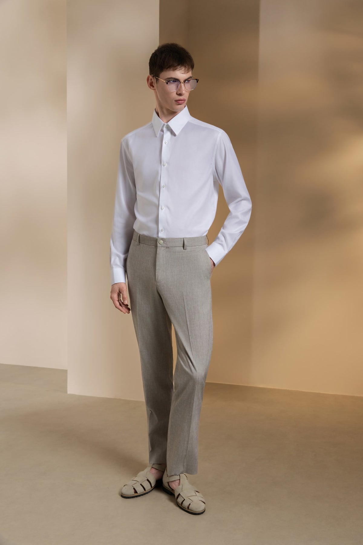 G2000 - Shirts - Non-Iron Cotton Stretch Oxford Smart Fit Long Sleeve Shirt