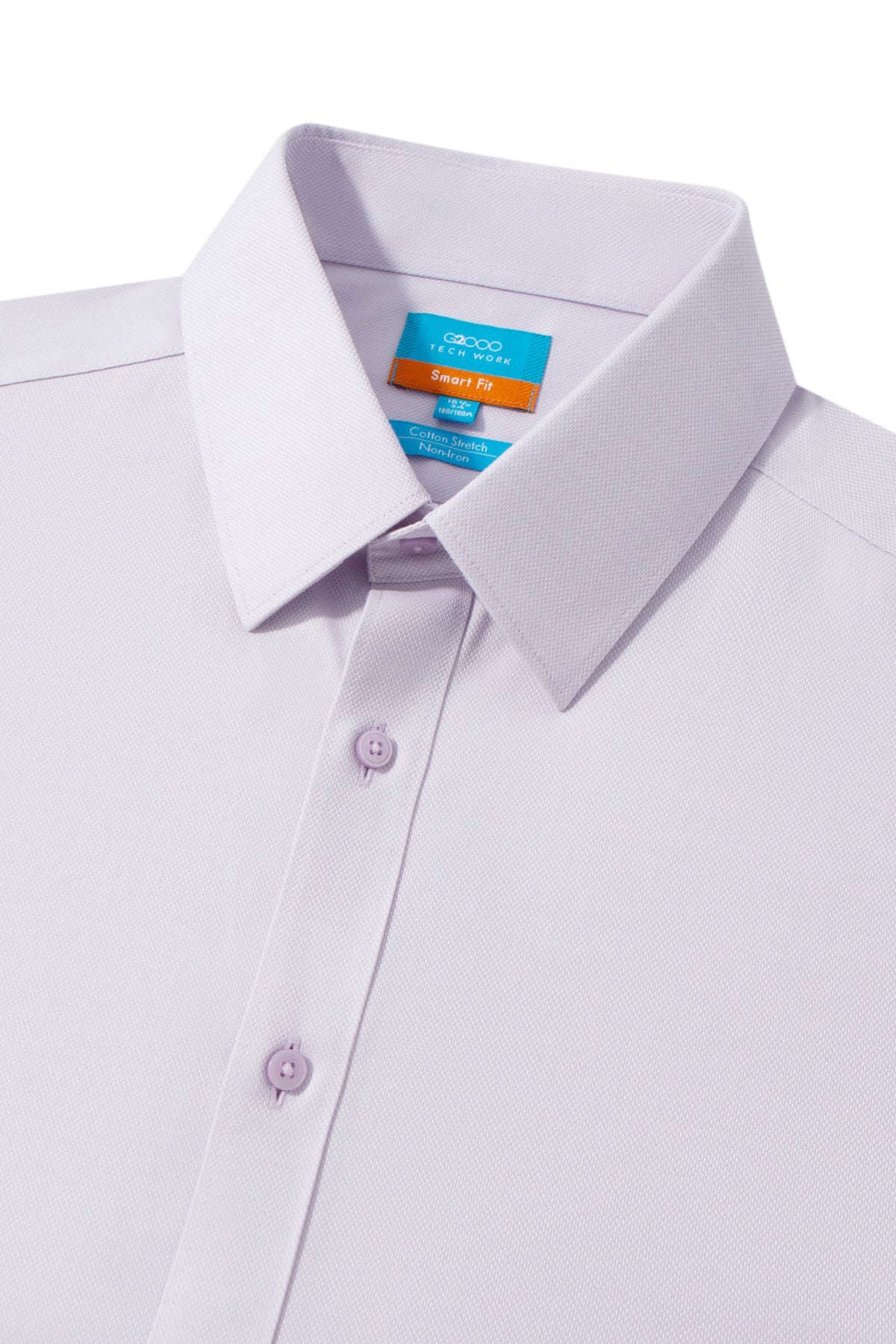 Non-Iron Cotton Stretch Dobby Texture Smart Fit Long Sleeve Shirt