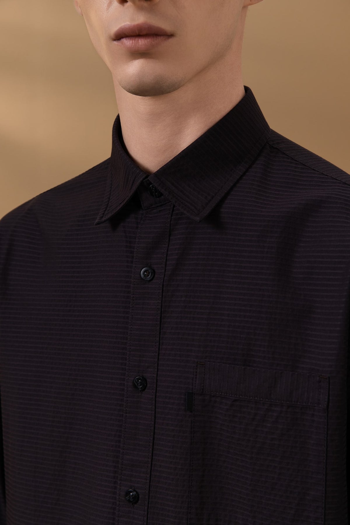 Lyocell Blend Relax Fit Long Sleeve Casual Shirt