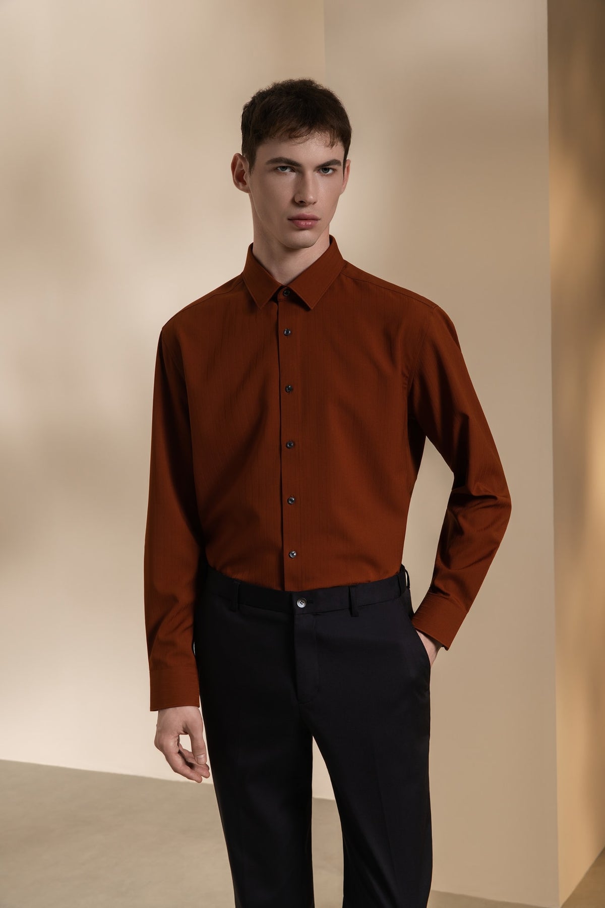 Non-Iron Dry Texture Smart Fit Long Sleeve Shirt