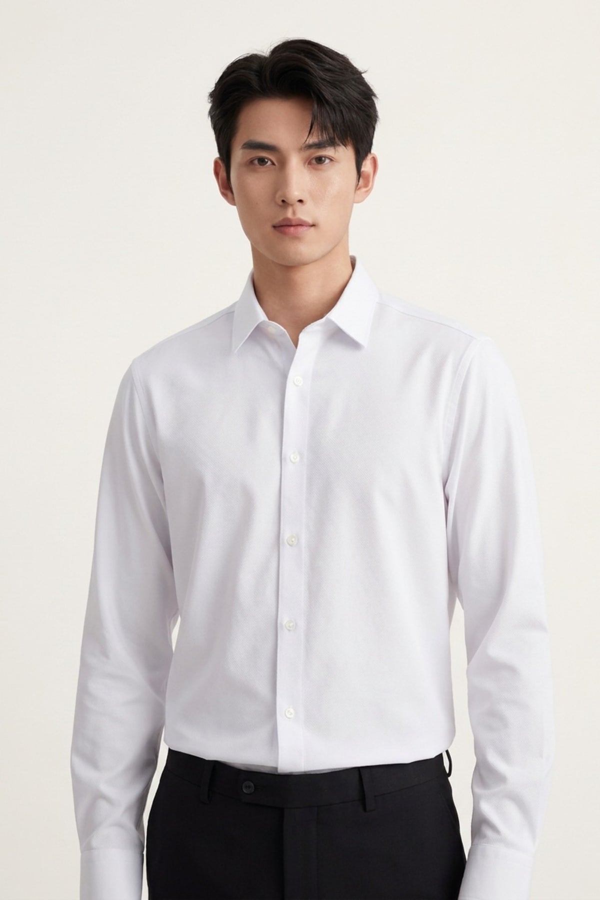 Non-Iron Dry Stretch Fine Twill Slim Fit Long Sleeve Shirt