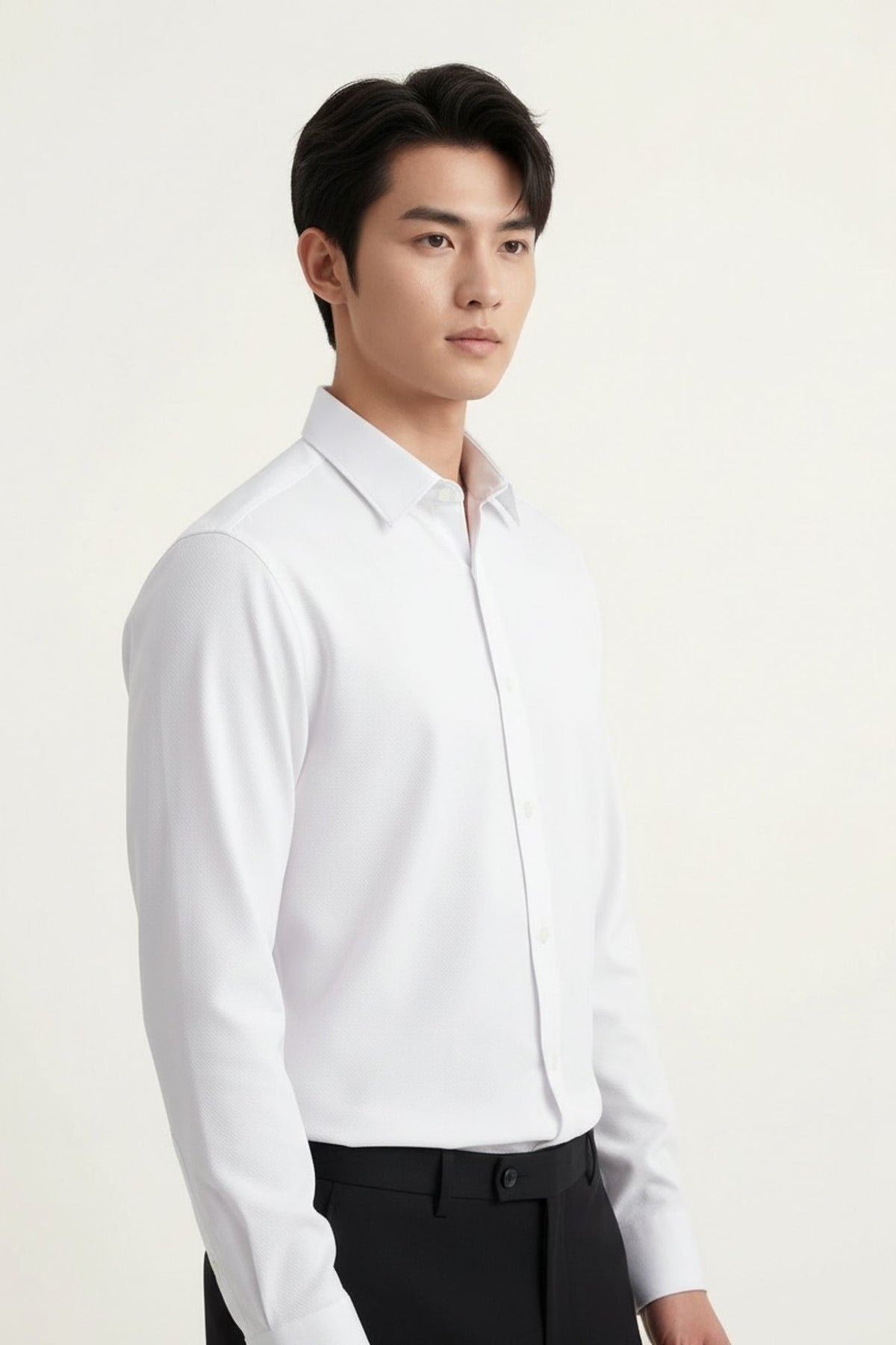 Non-Iron Dry Stretch Fine Twill Slim Fit Long Sleeve Shirt