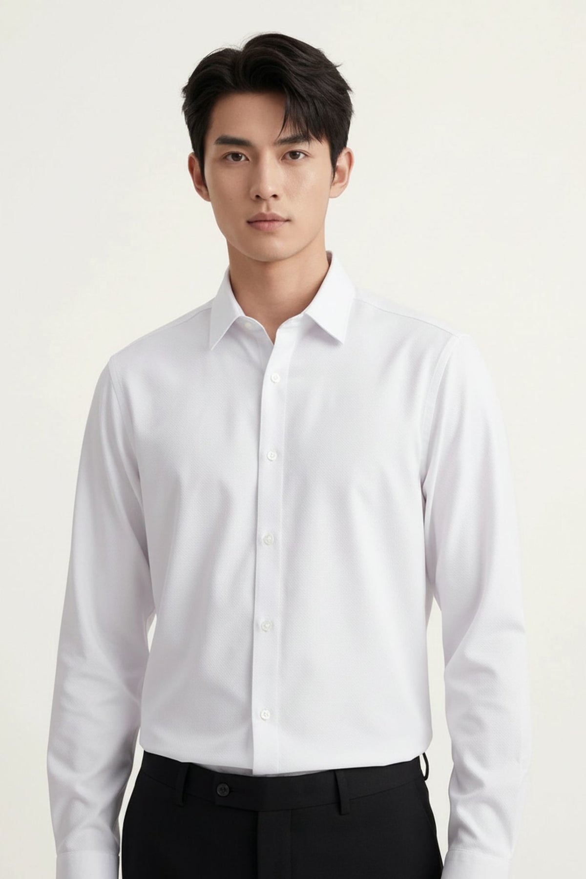 Non-Iron Dry Stretch Fine Twill Slim Fit Long Sleeve Shirt