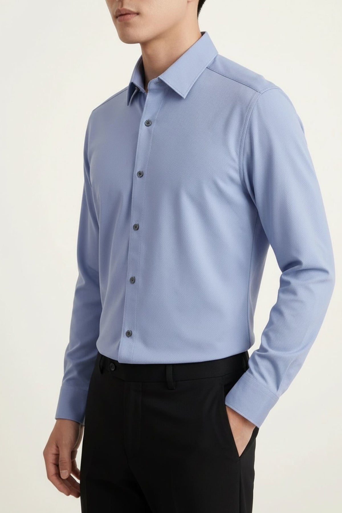 Non-Iron Dry Stretch Fine Twill Slim Fit Long Sleeve Shirt