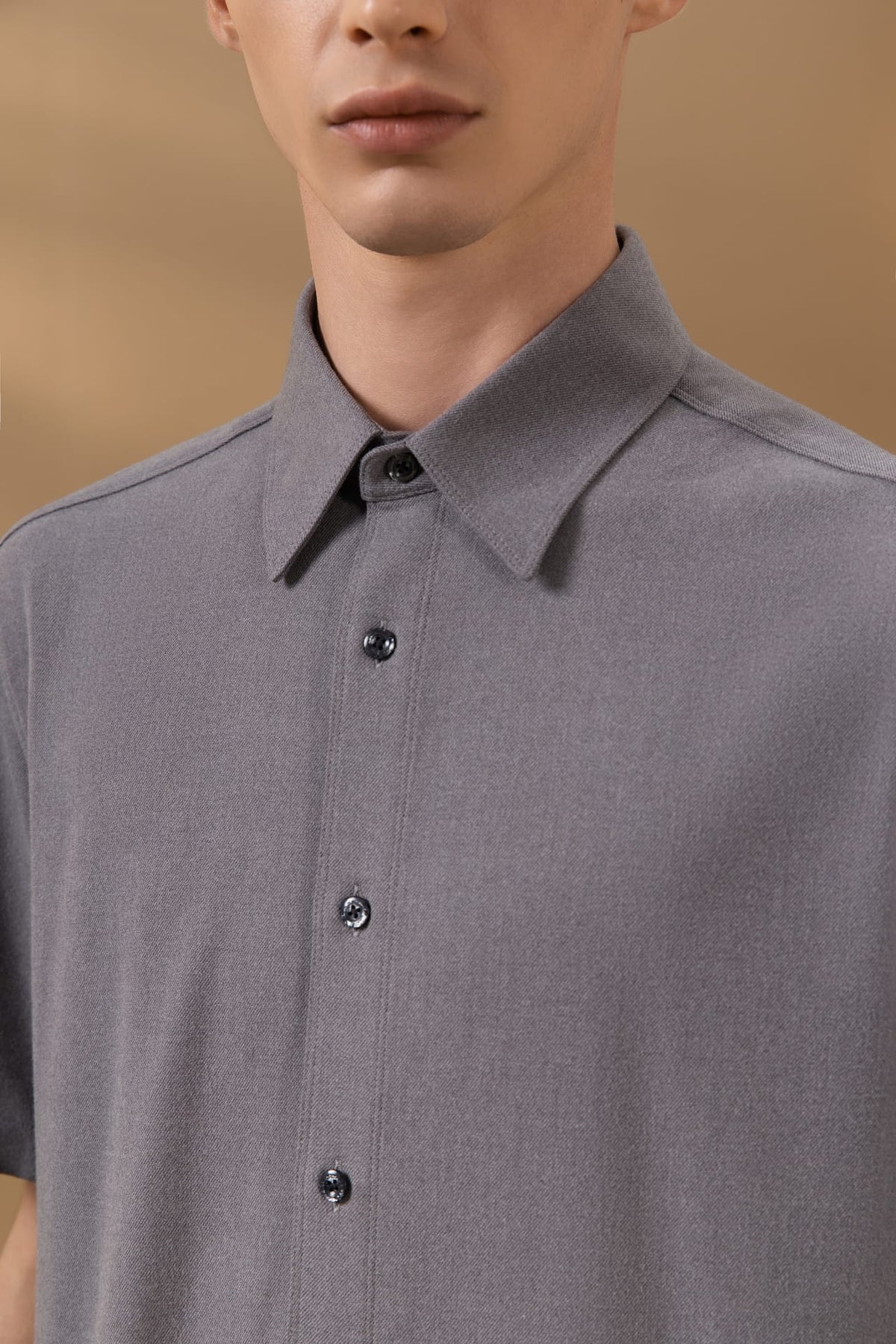 2 Side Brush Twill Comfort Fit Short Sleeve Casual Shirt