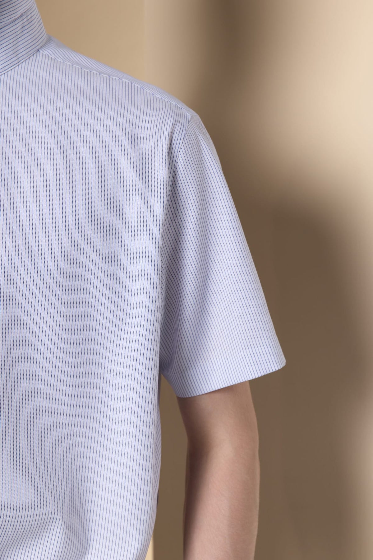 Non-Iron Three Proof Finish Stripe Smart Fit Short Sleeve Shirt