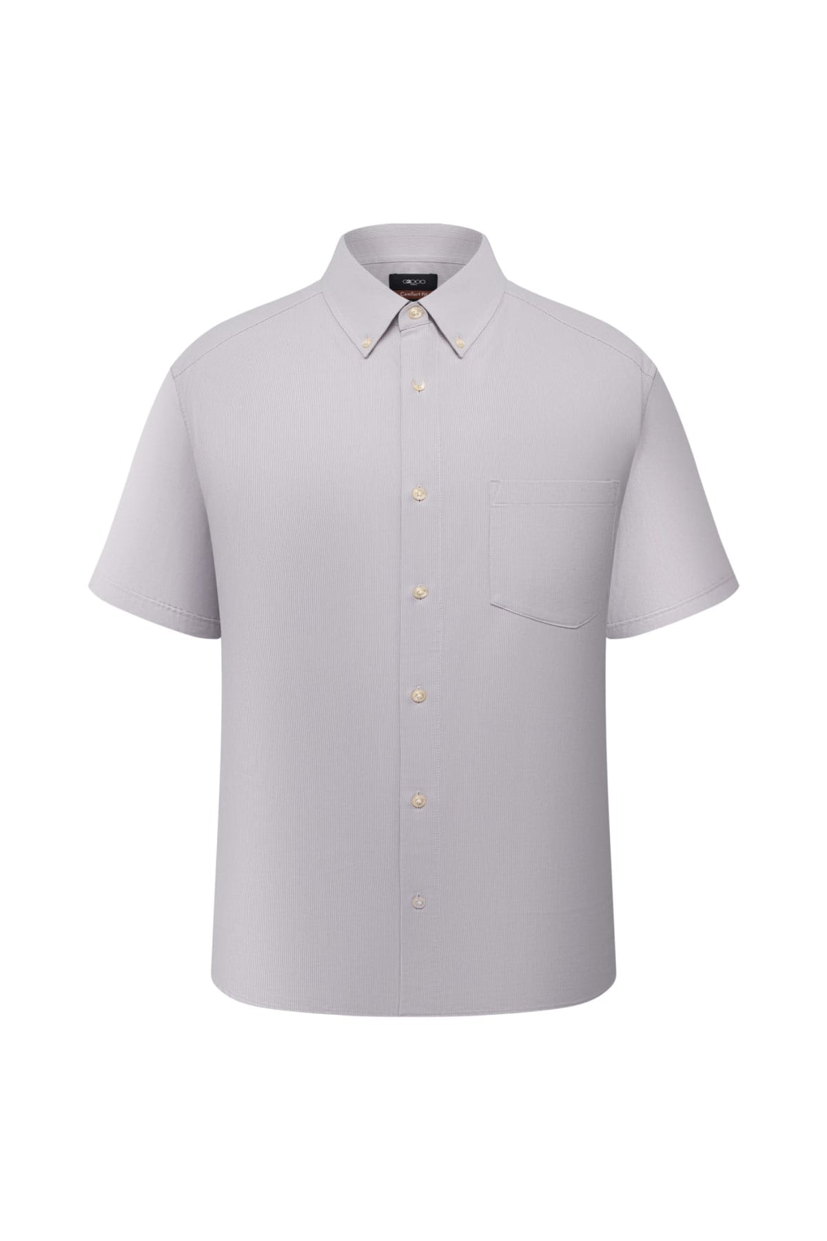 Lyocell Blend Stripe Comfor Fit Short Sleeve Casual Shirt