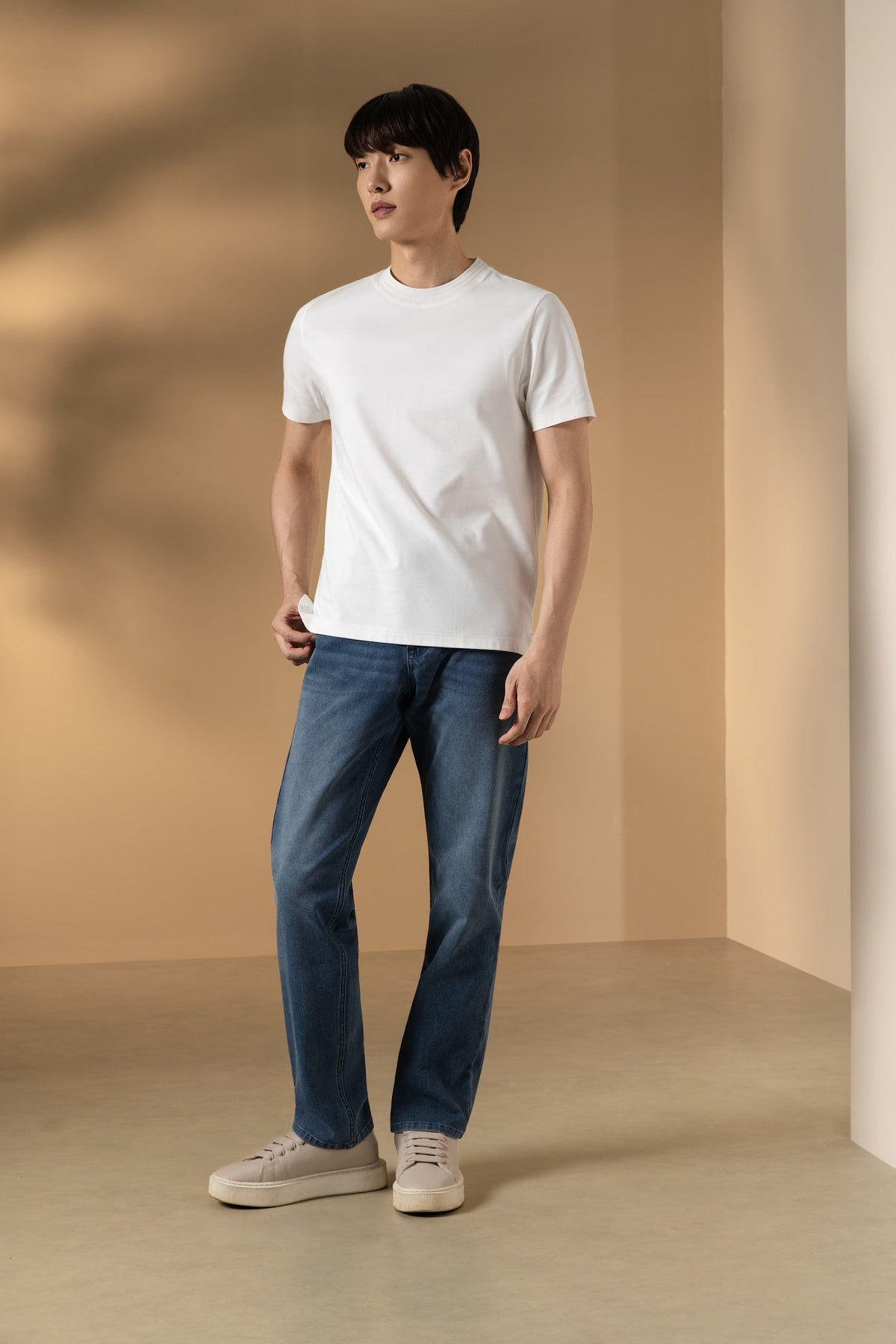 Cool Touch Mercerized Cotton Ottoman Comfort Fit Crew Neck Tee