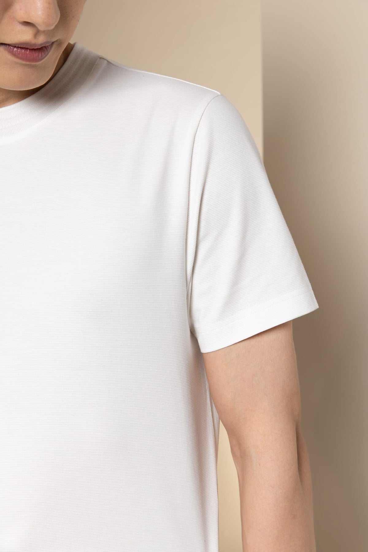 Cool Touch Mercerized Cotton Ottoman Comfort Fit Crew Neck Tee
