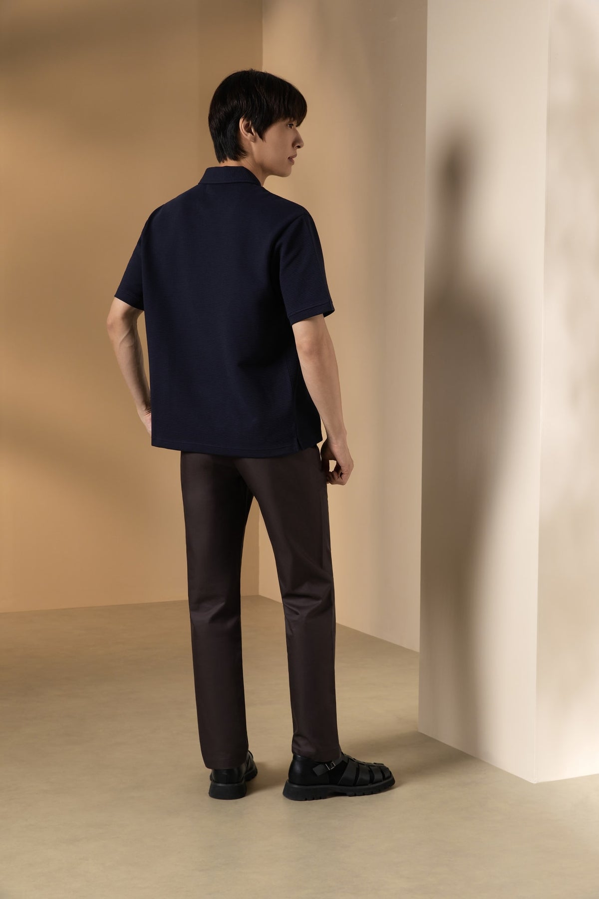 Cotton Blend Ottoman Oversize Fit Polo Tee