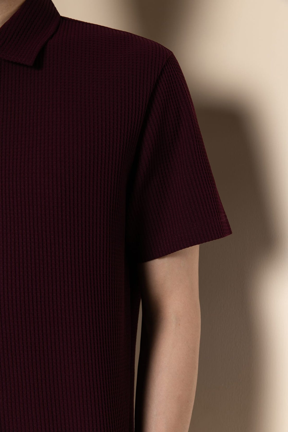 Waffle Knit Relax Fit Polo Tee