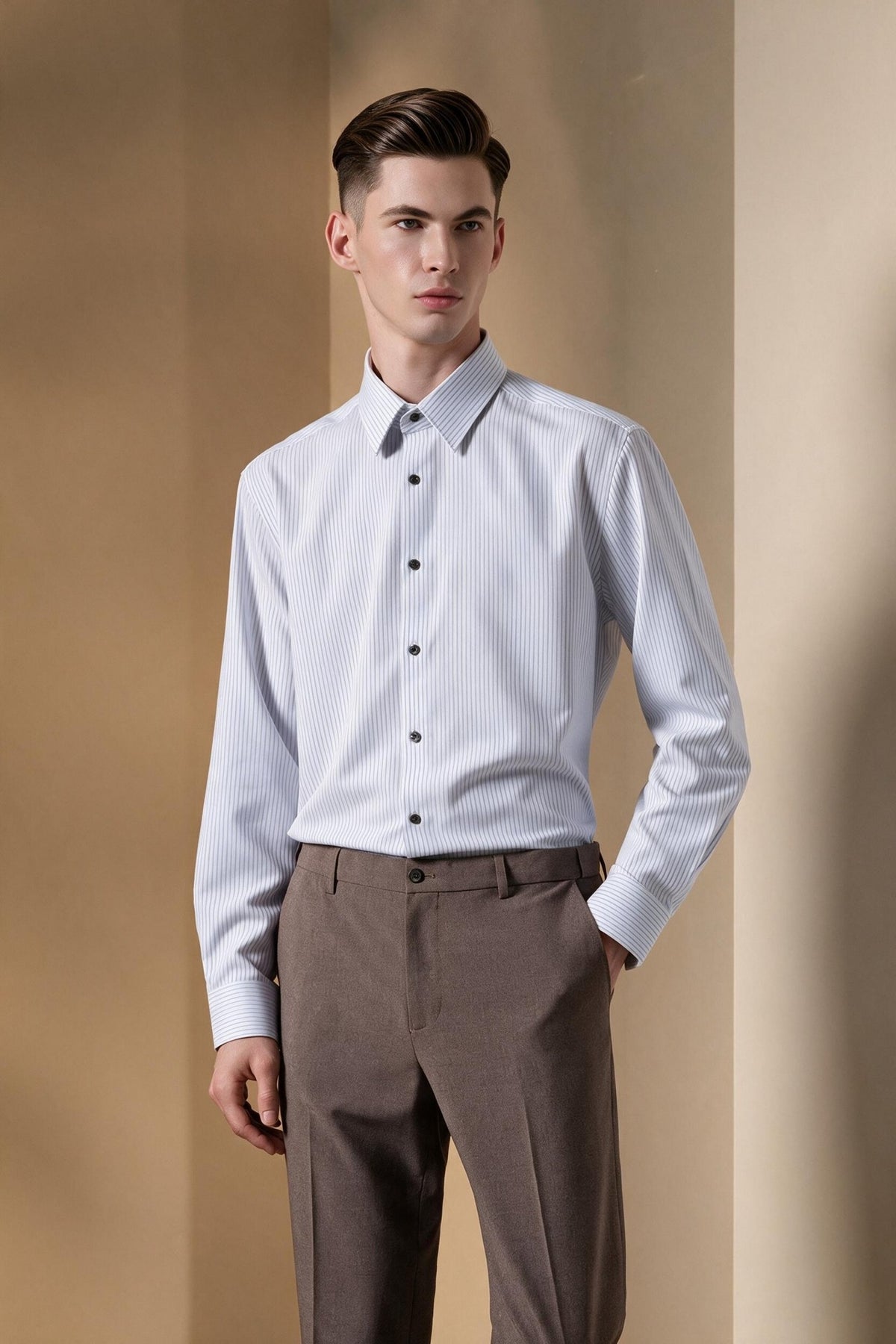 G2000 - Pants - Three Proof Finish Plain Weave Smart Fit Suit Pants with Hidden Elastic Waistband - Elastic Smart - Spice