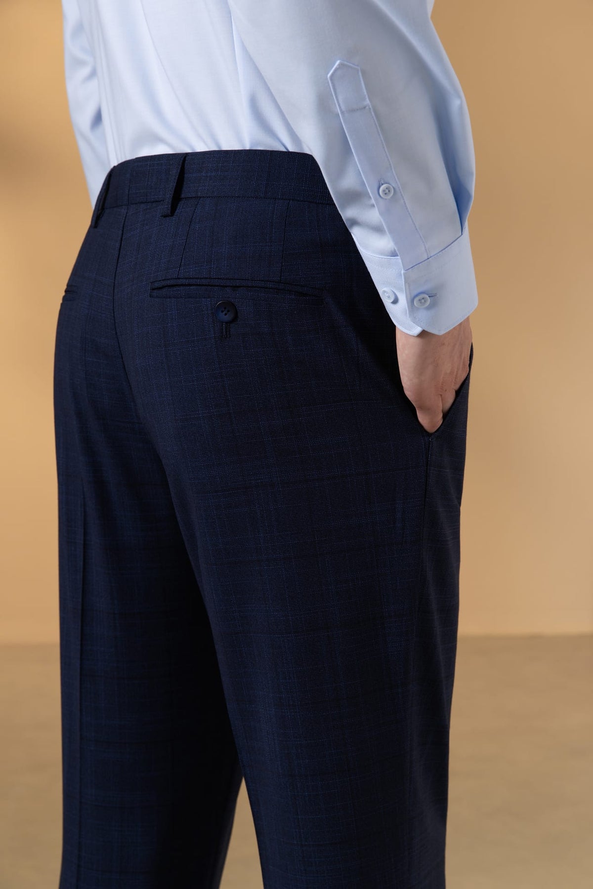 Anti-Bacterial Check Smart Fit Suit Pants