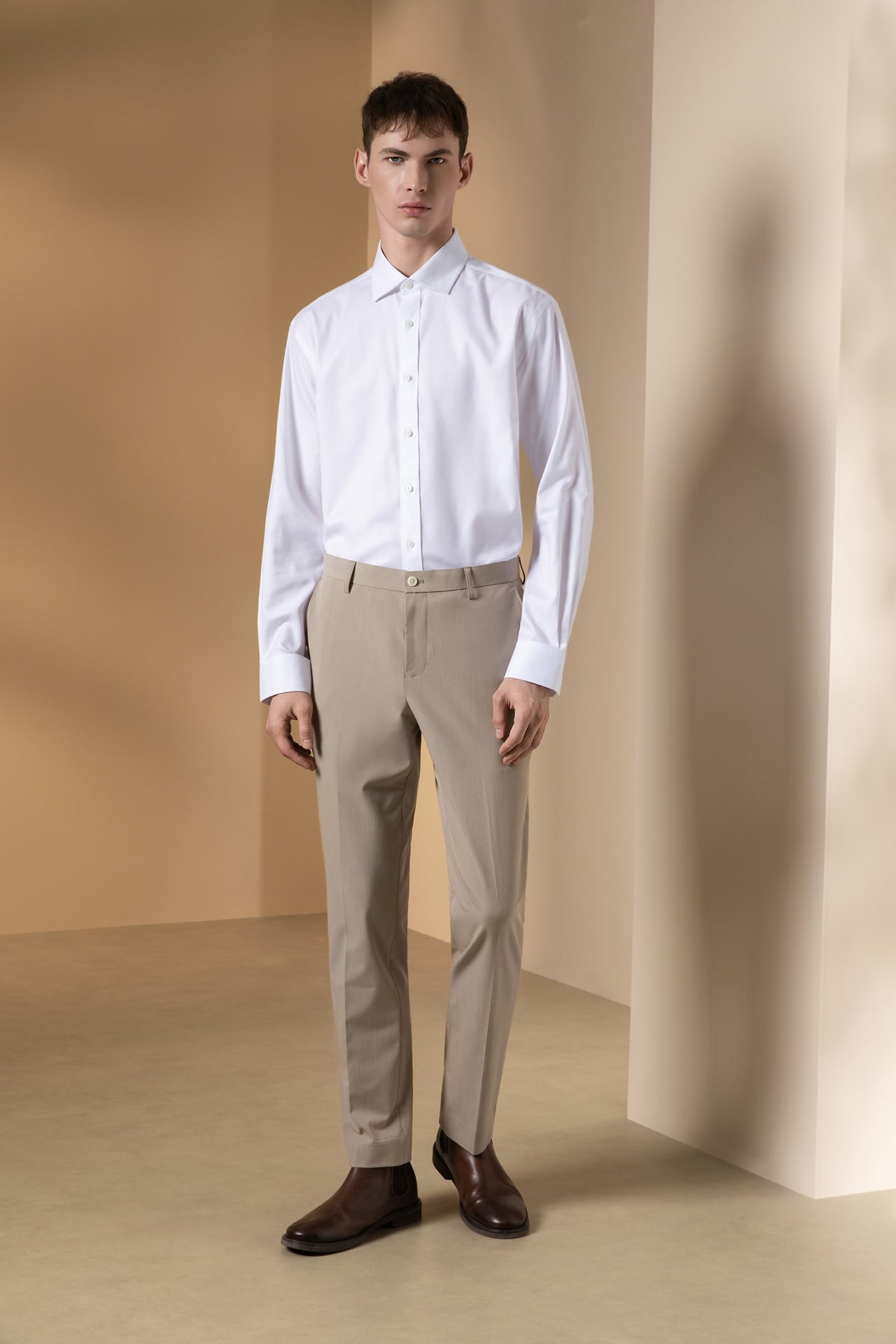 Anti-Bacterial Nylon Blend Twill Tailored Fit Suit Pants