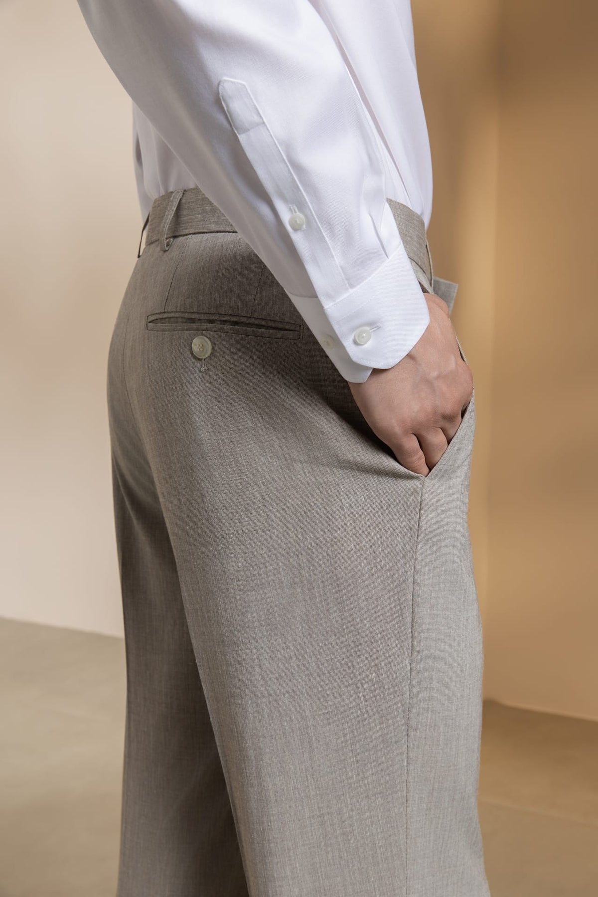 G2000 - Pants - Linen Blend Texture Smart Fit Suit Pants