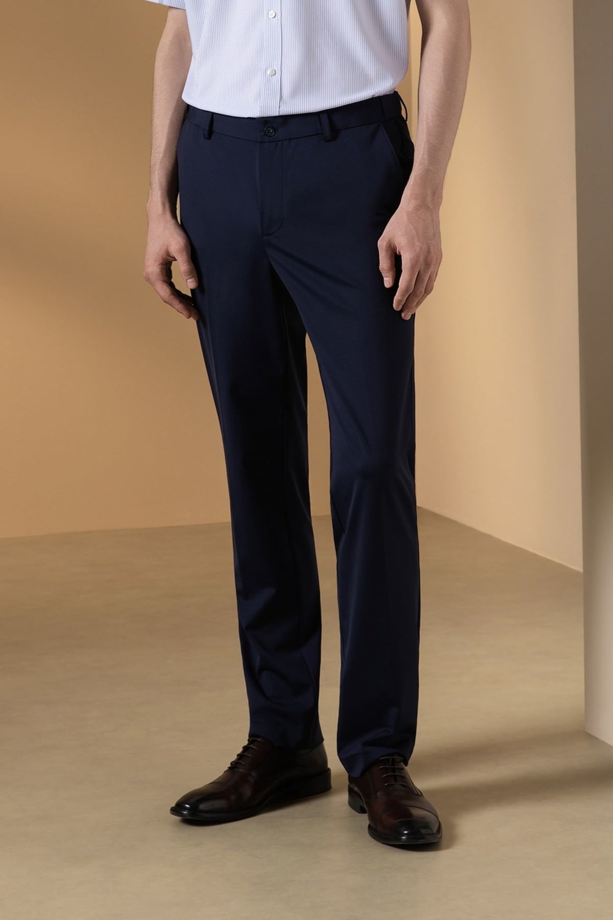 Cool Touch Multi-Way Stretch Knit Print Slim Fit Suit Pants