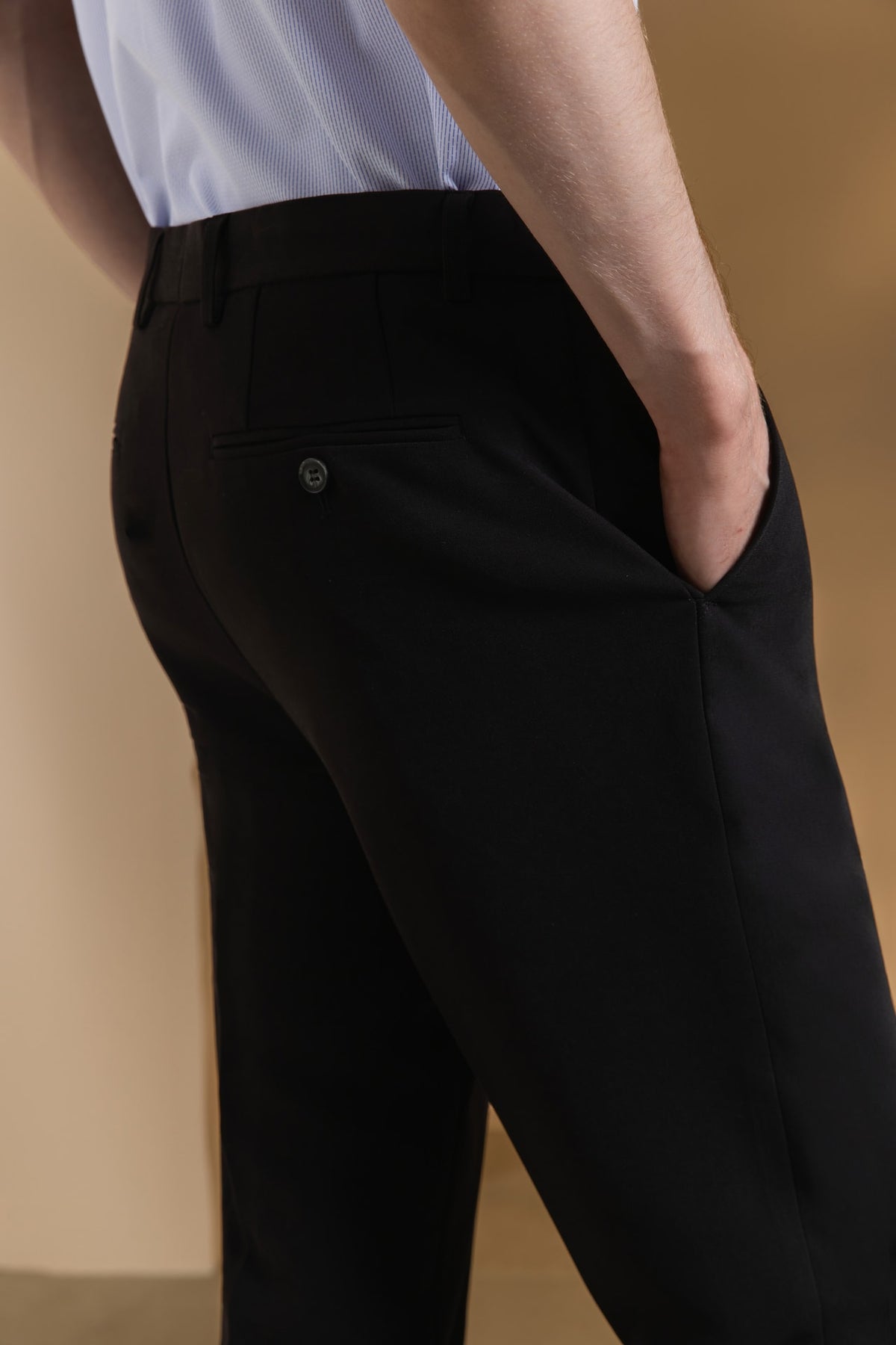 Anti-Bacterial Ottoman Texture Smart Fit Suit Pants with Hidden Elastic Waistband