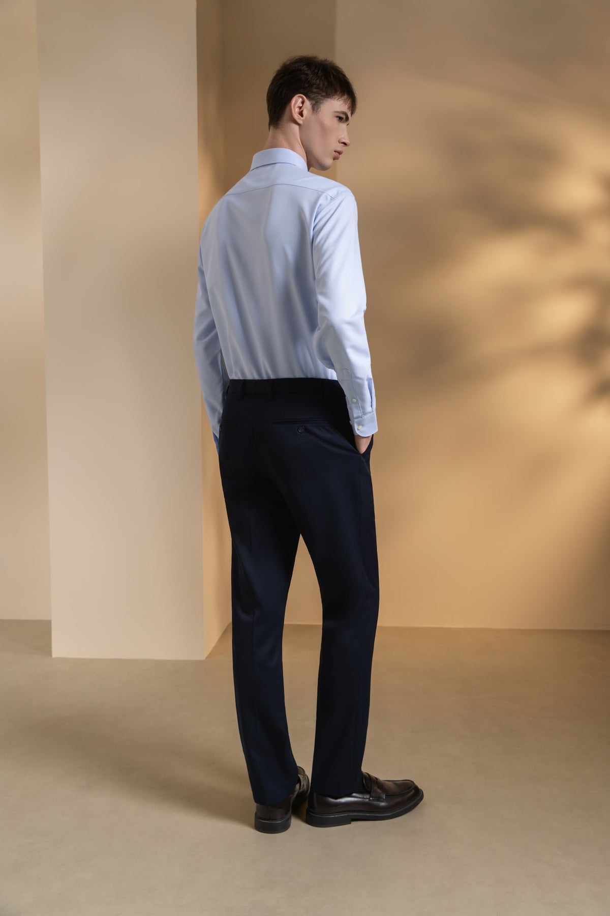 Quick Dry Wicking Twill Smart Fit Suit Pants with Hidden Elastic Waistband