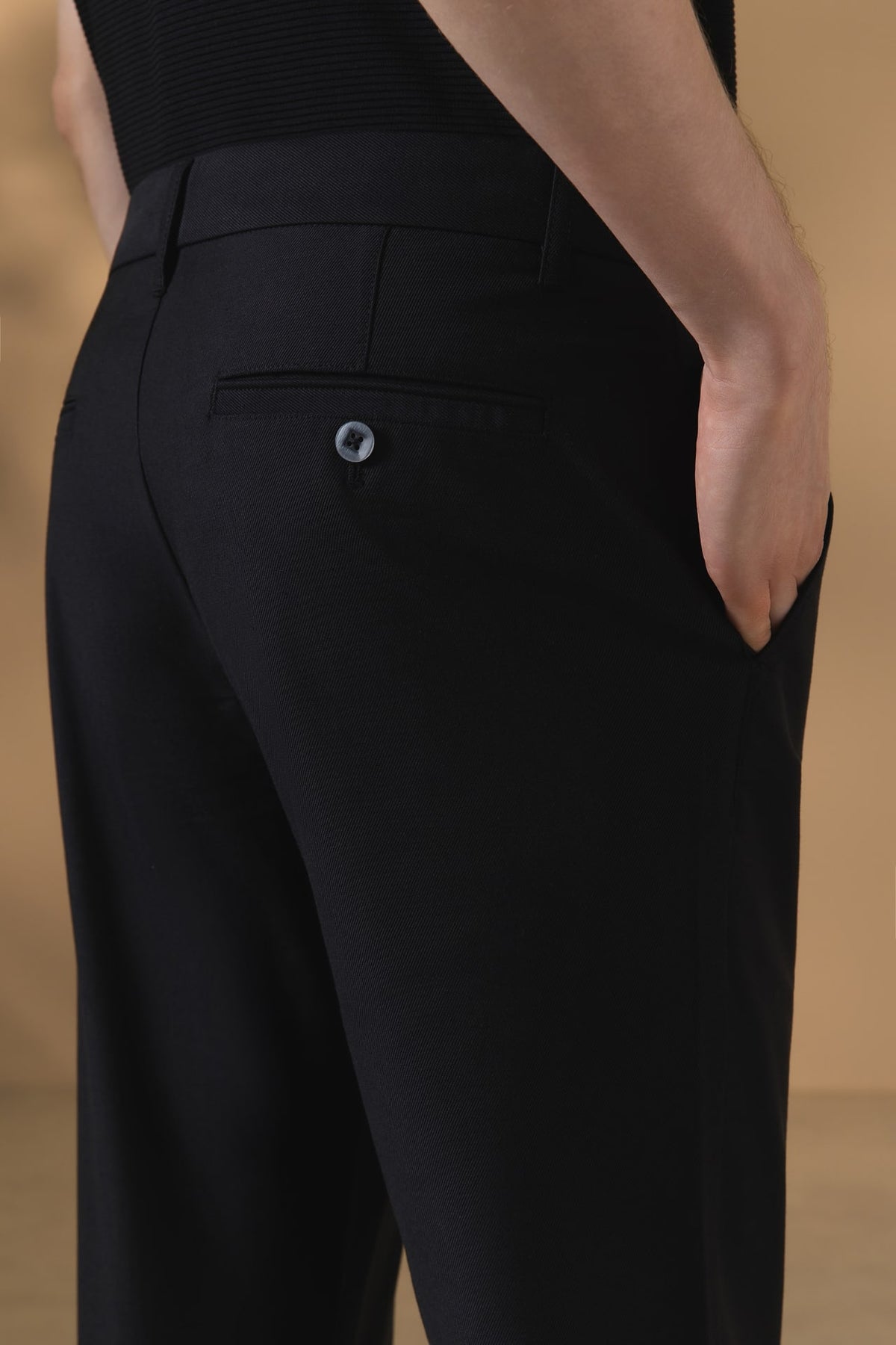 Cotton Modal Stretch Twill Slim Tapered Fit Casual Pants