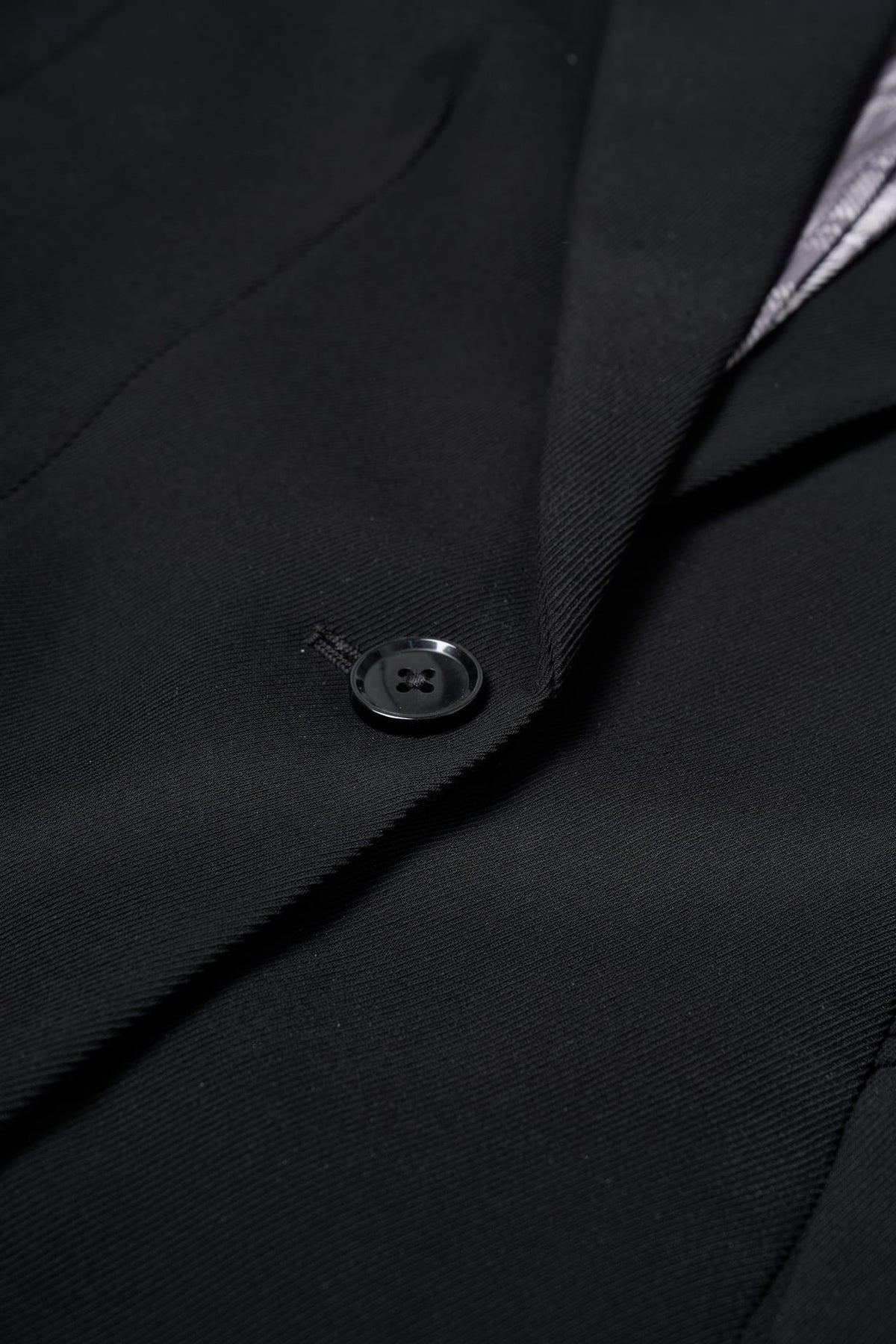 Poly Cavalry Twill Slim Fit Suit Blazer with Detachable Brooch