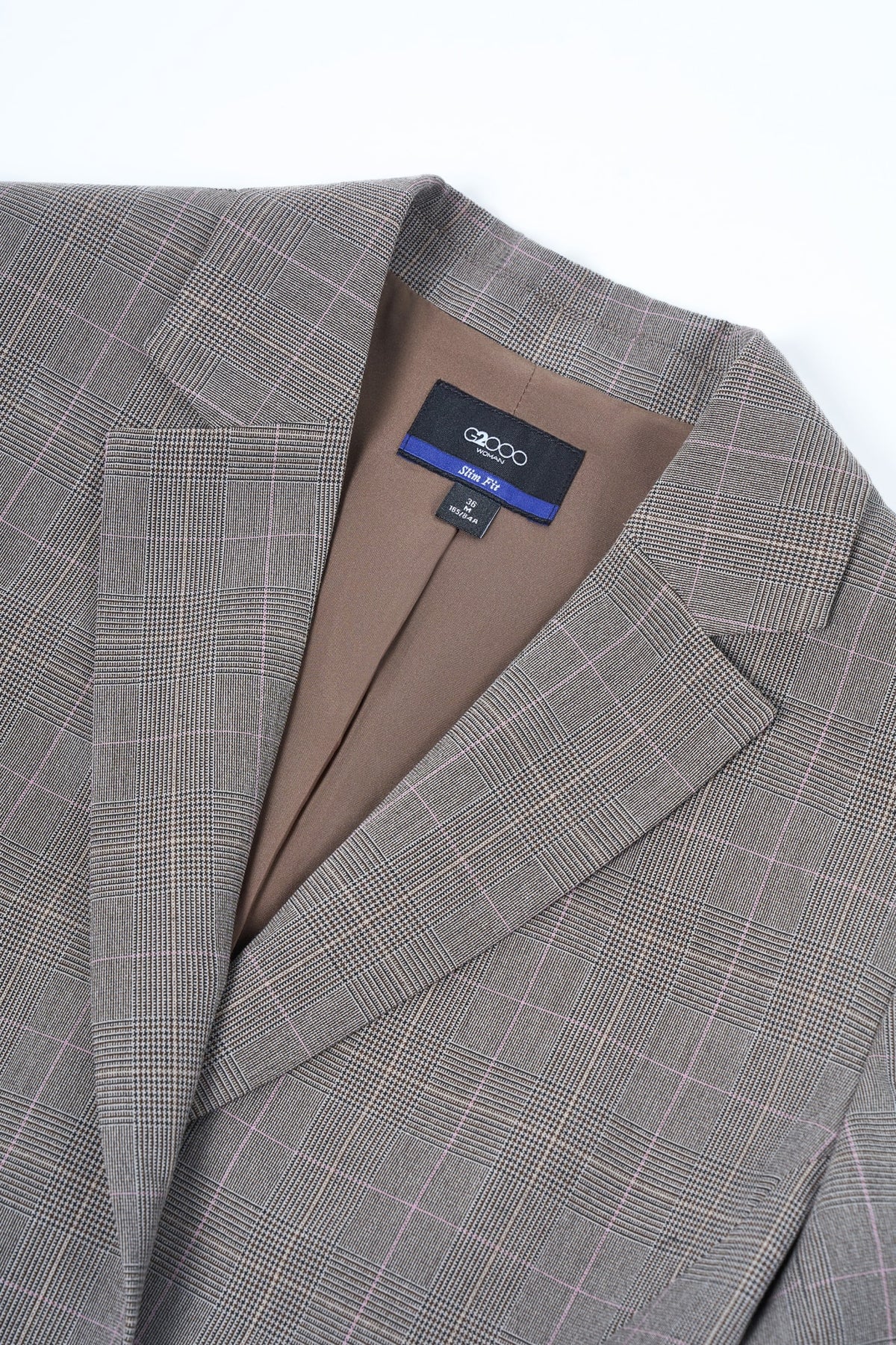 G2000 - Suits - Poly Rayon Plaid Slim Fit Suit Blazer