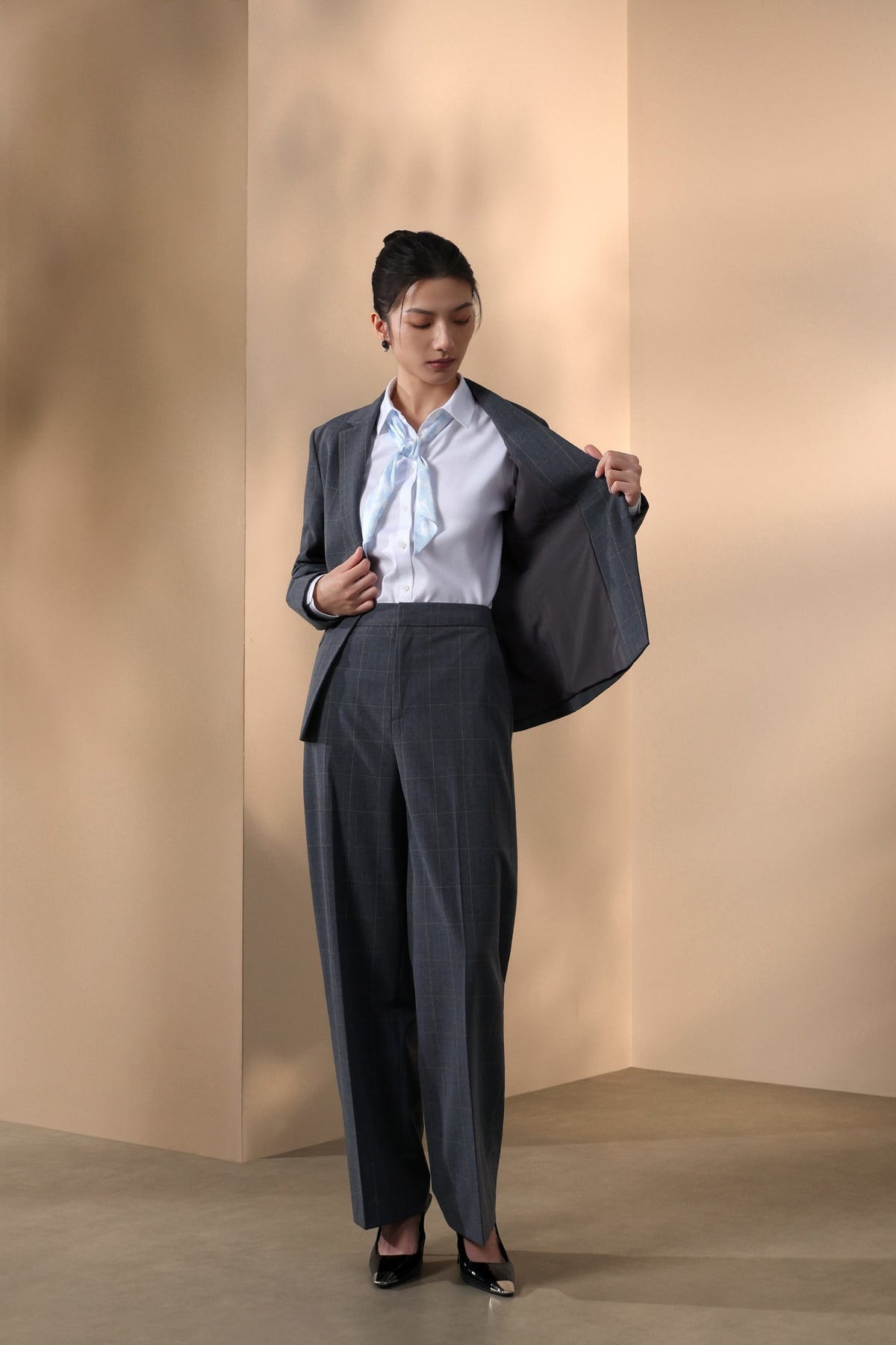 G2000 - Suits - Poly Rayon Plaid Slim Fit Suit Blazer