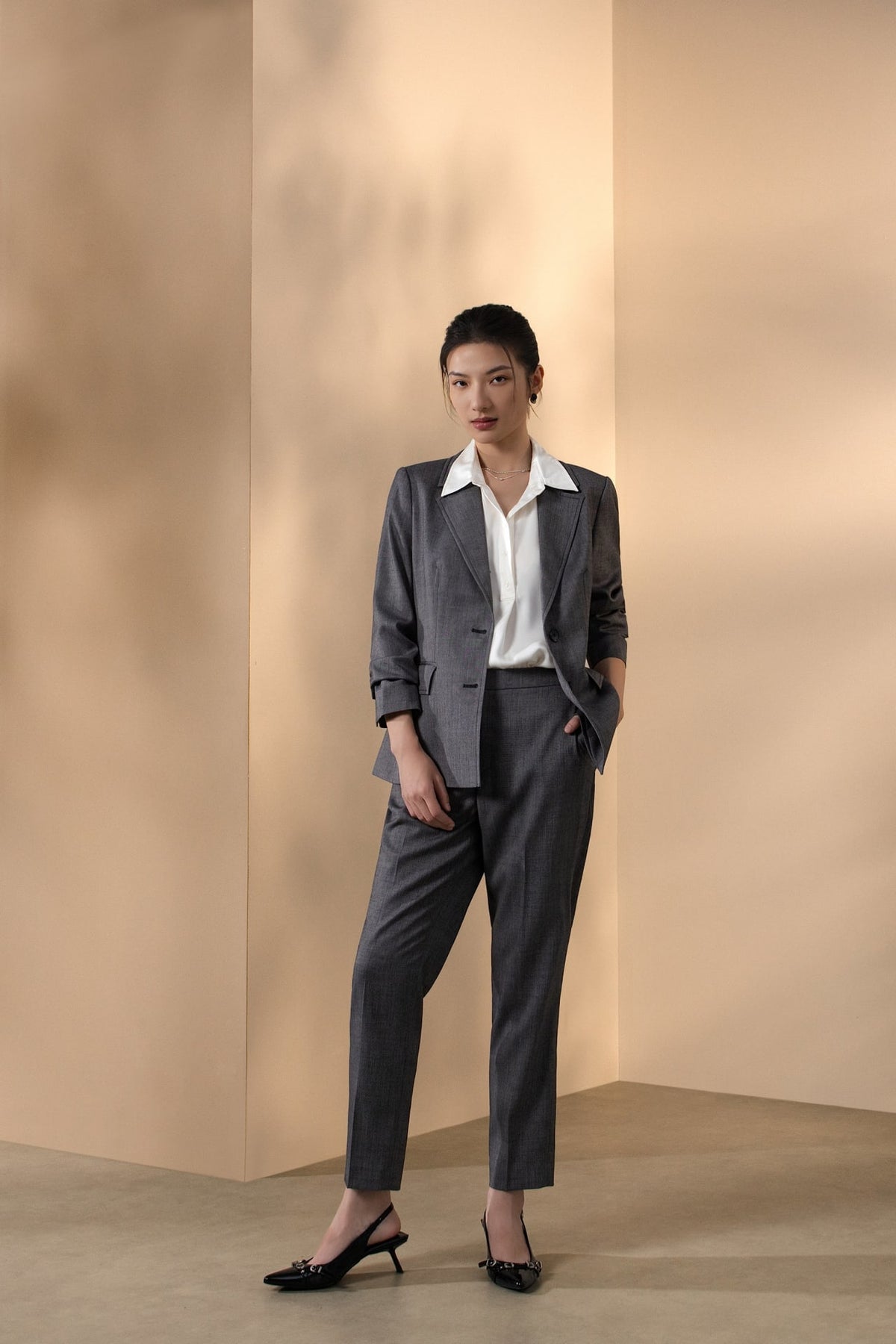Wool Blend 2-Tone Comfort Fit Suit Blazer