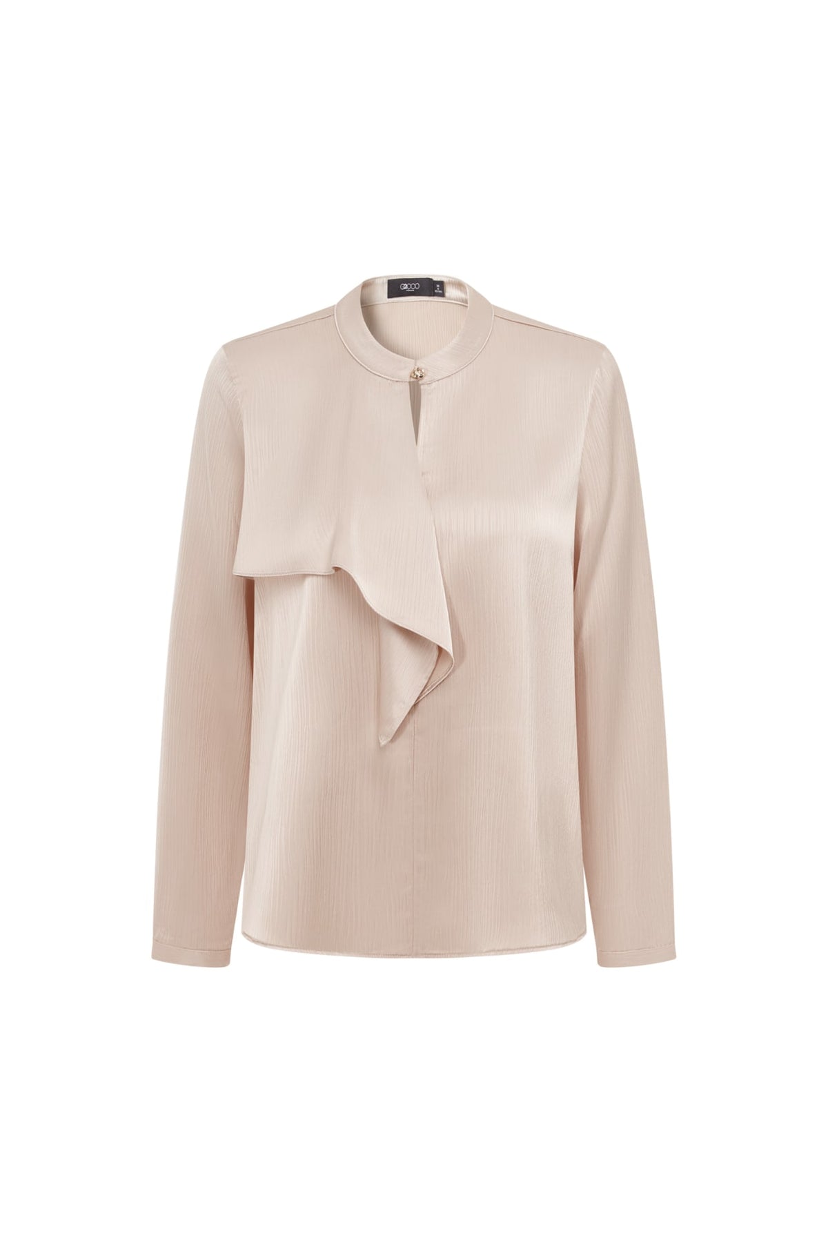 Poly Crepe Relax Fit Stand Collar Blouse