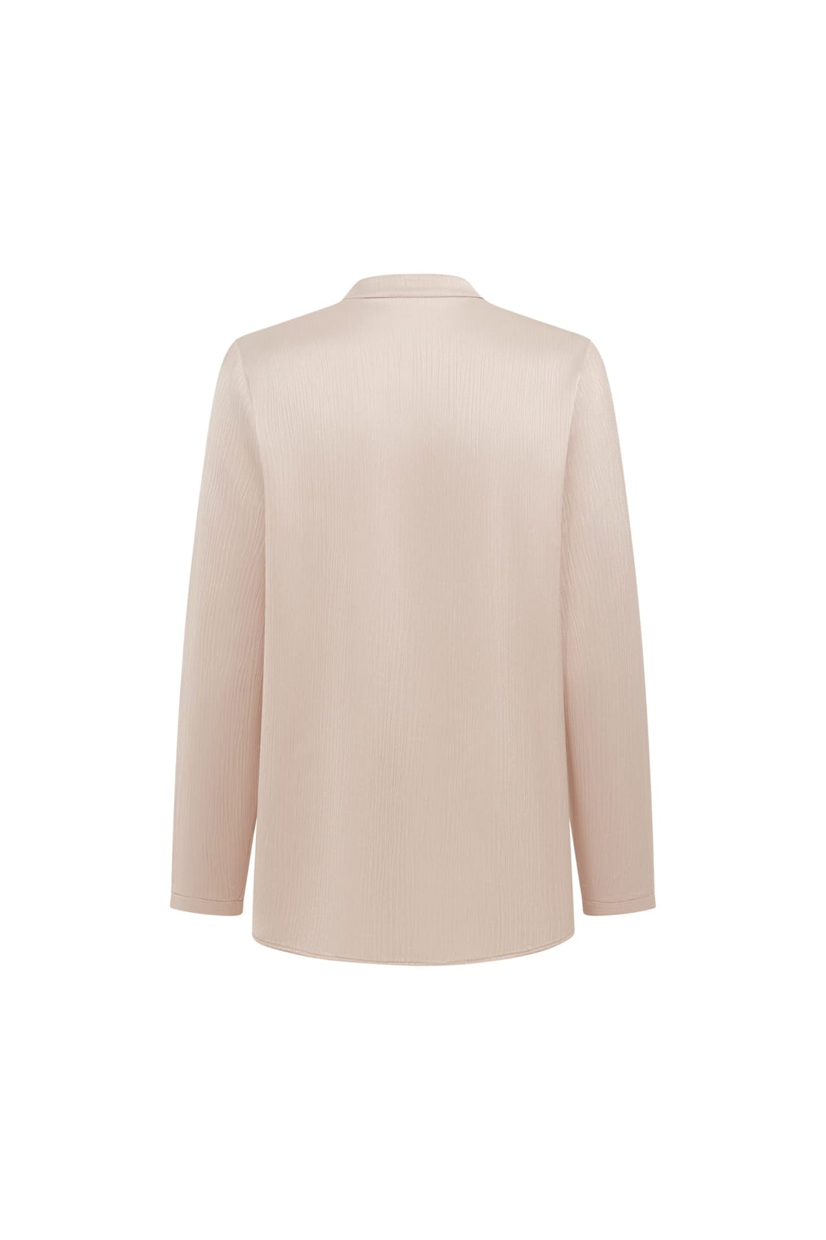 Poly Crepe Relax Fit Stand Collar Blouse
