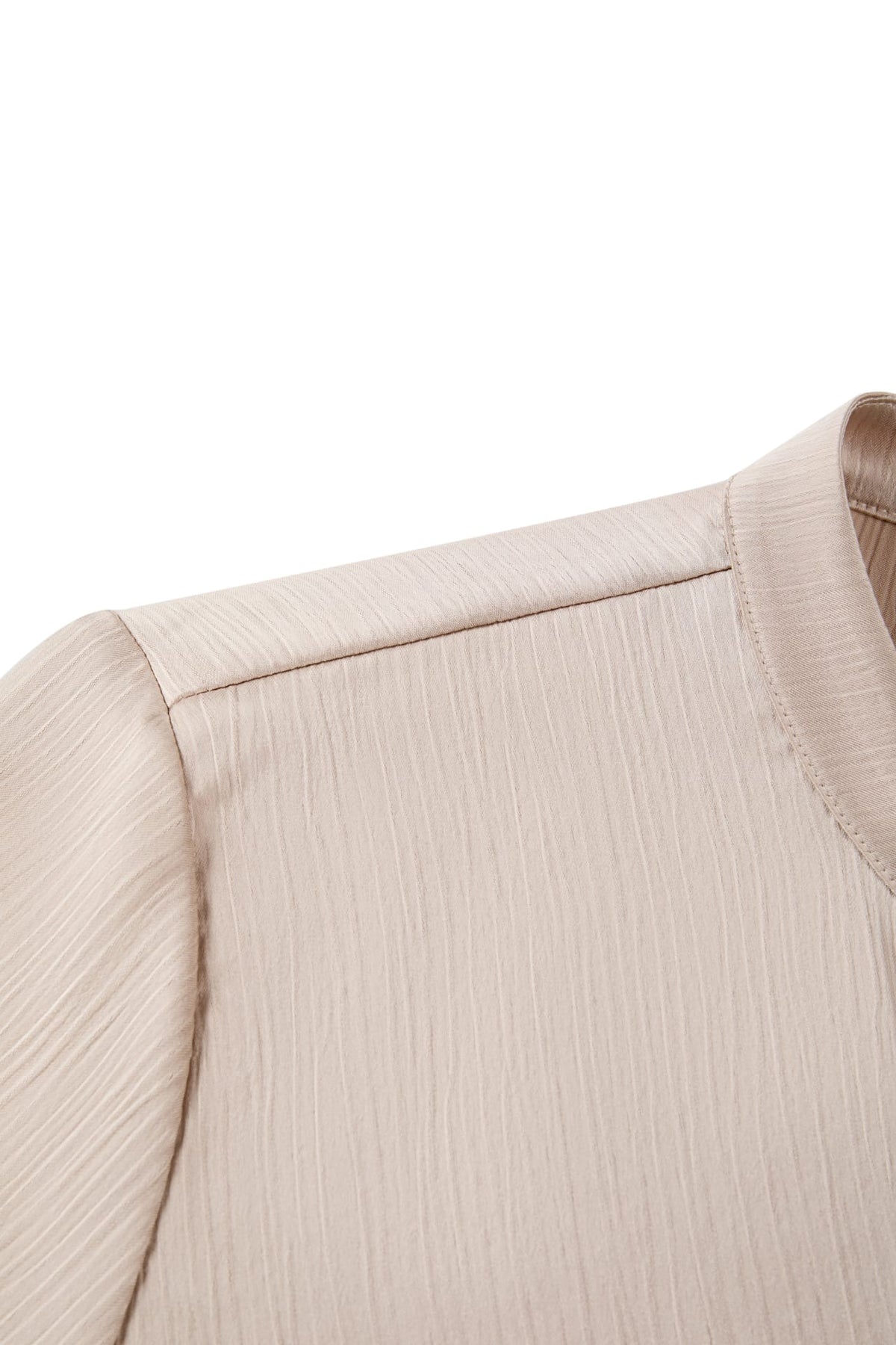 Poly Crepe Relax Fit Stand Collar Blouse