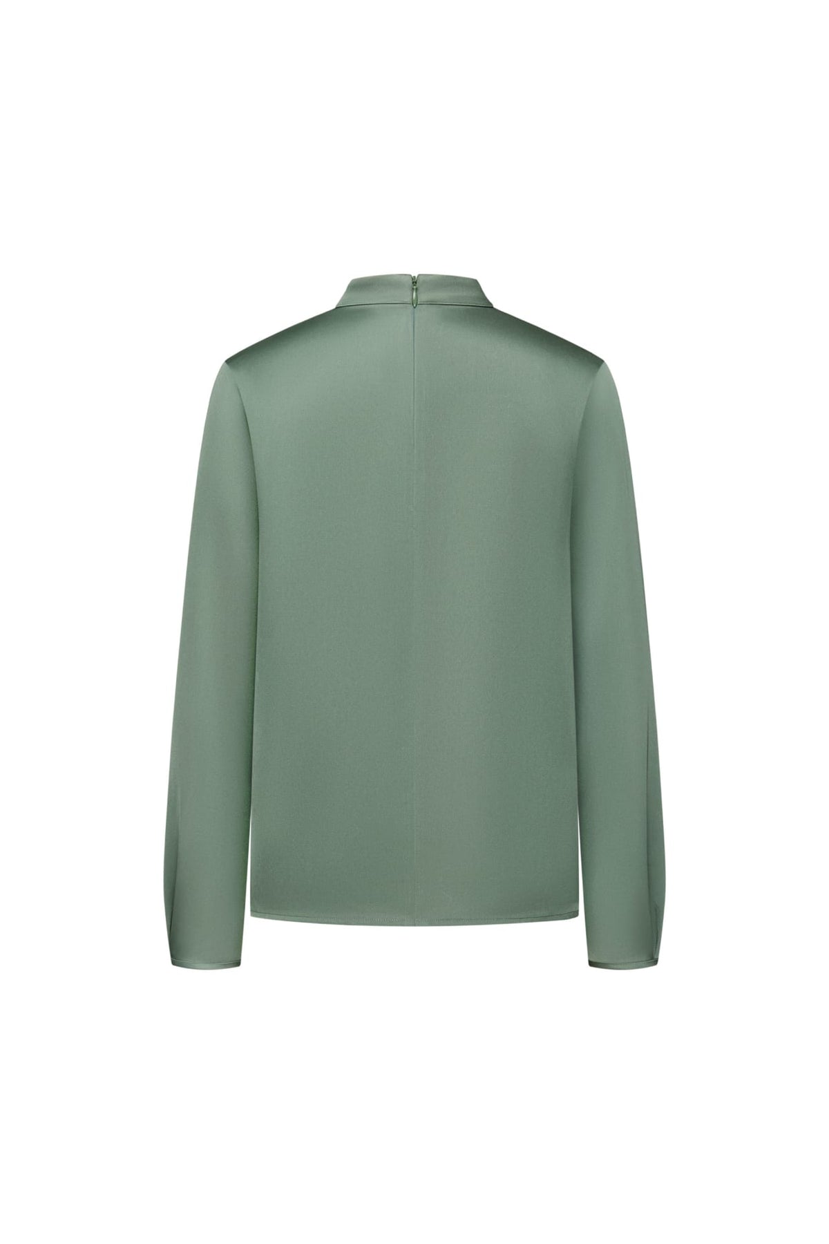 Poly Satin Regular Fit Stand Collar Blouse