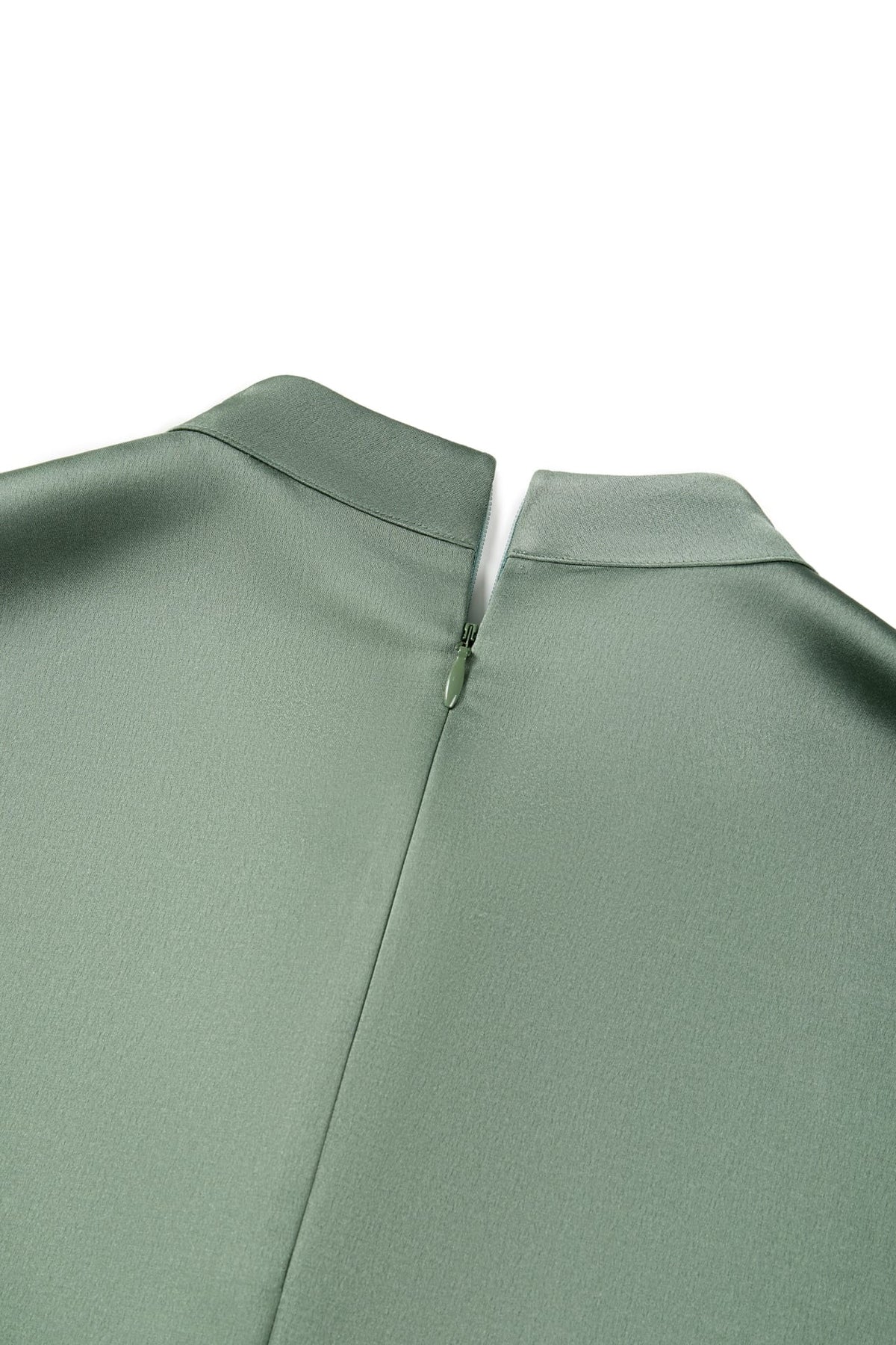 Poly Satin Regular Fit Stand Collar Blouse